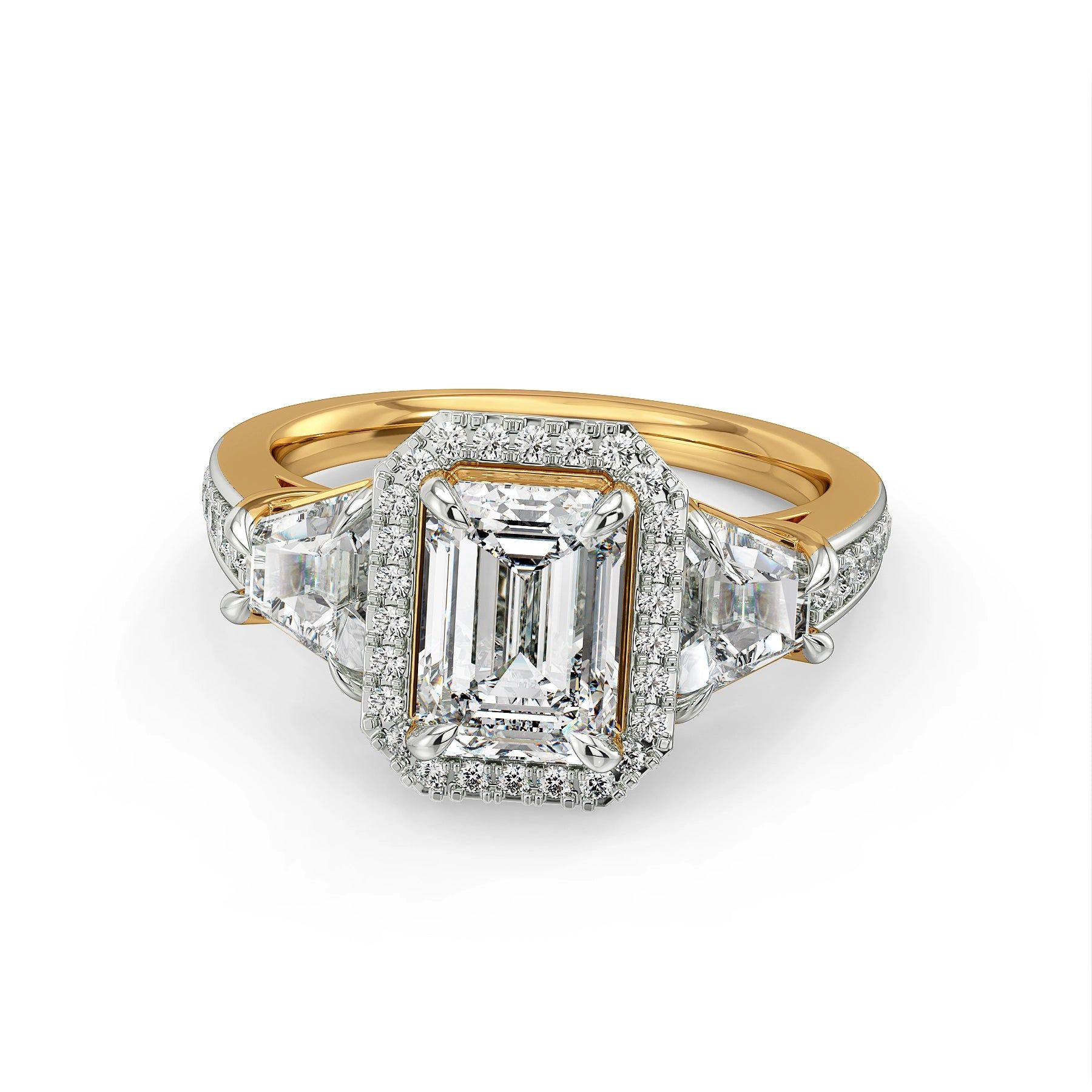 Sculpted Brilliance 3 Stone Ring 1