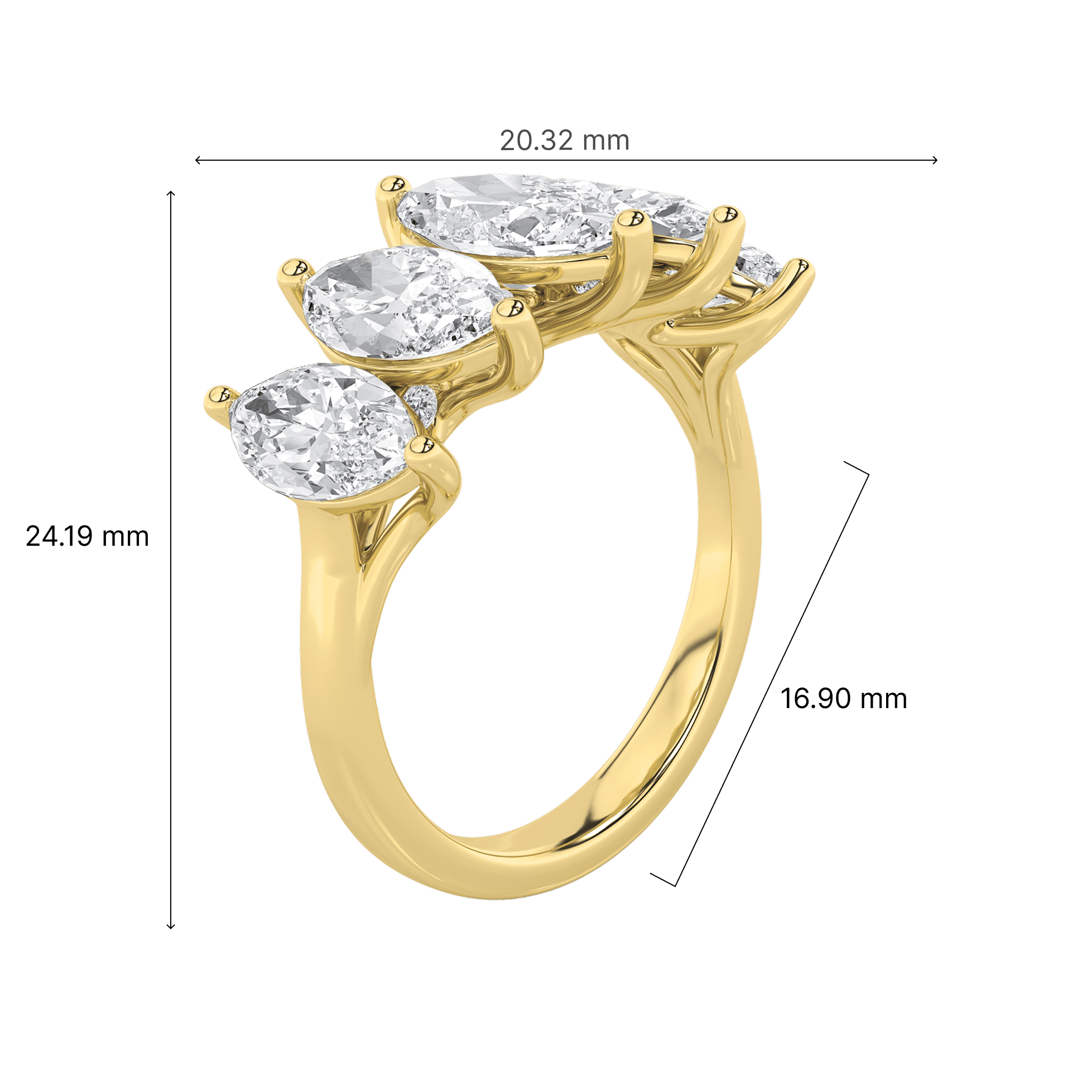 Radiant Penta Five Stone Ring 6