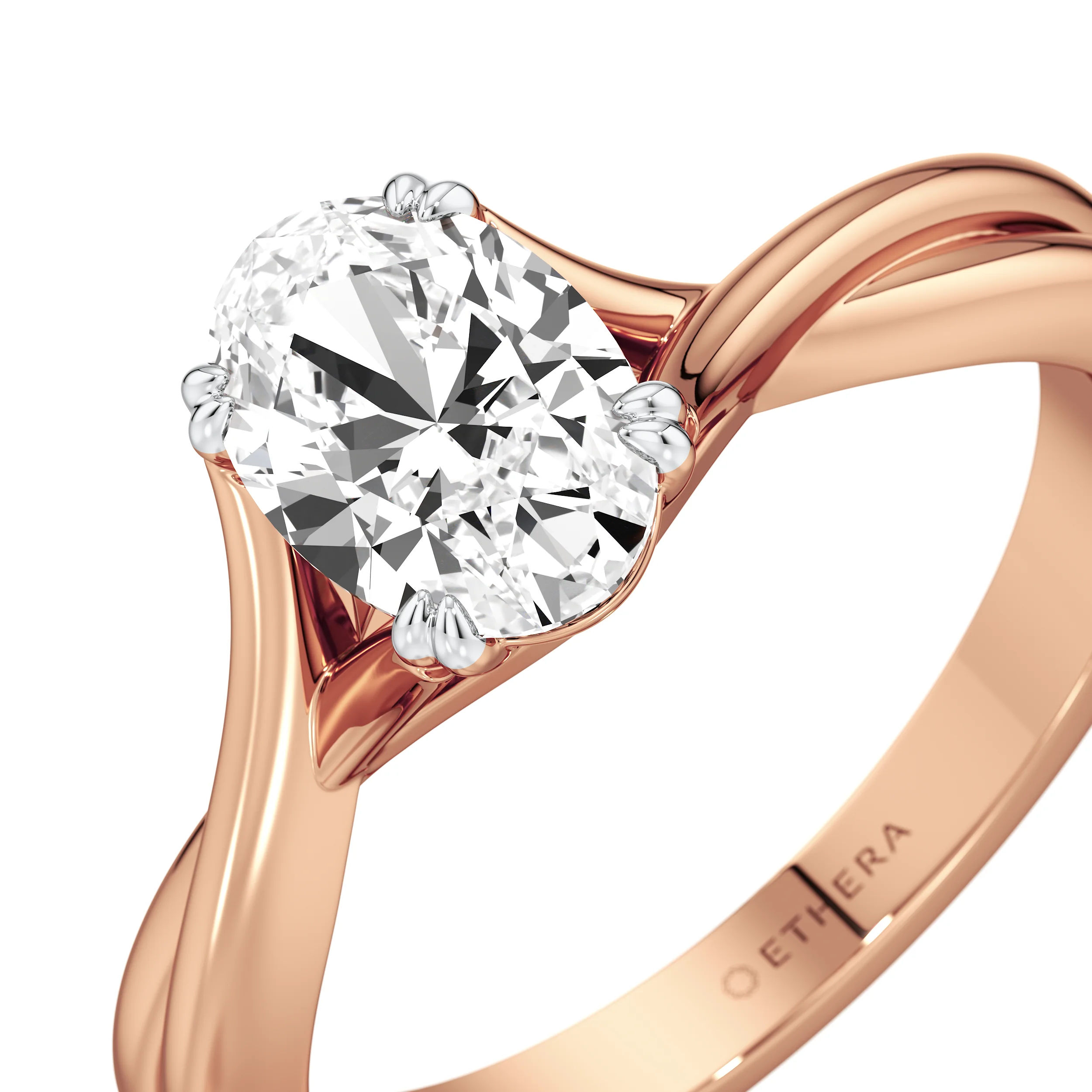 Ribbon Curve Oval Ring 11