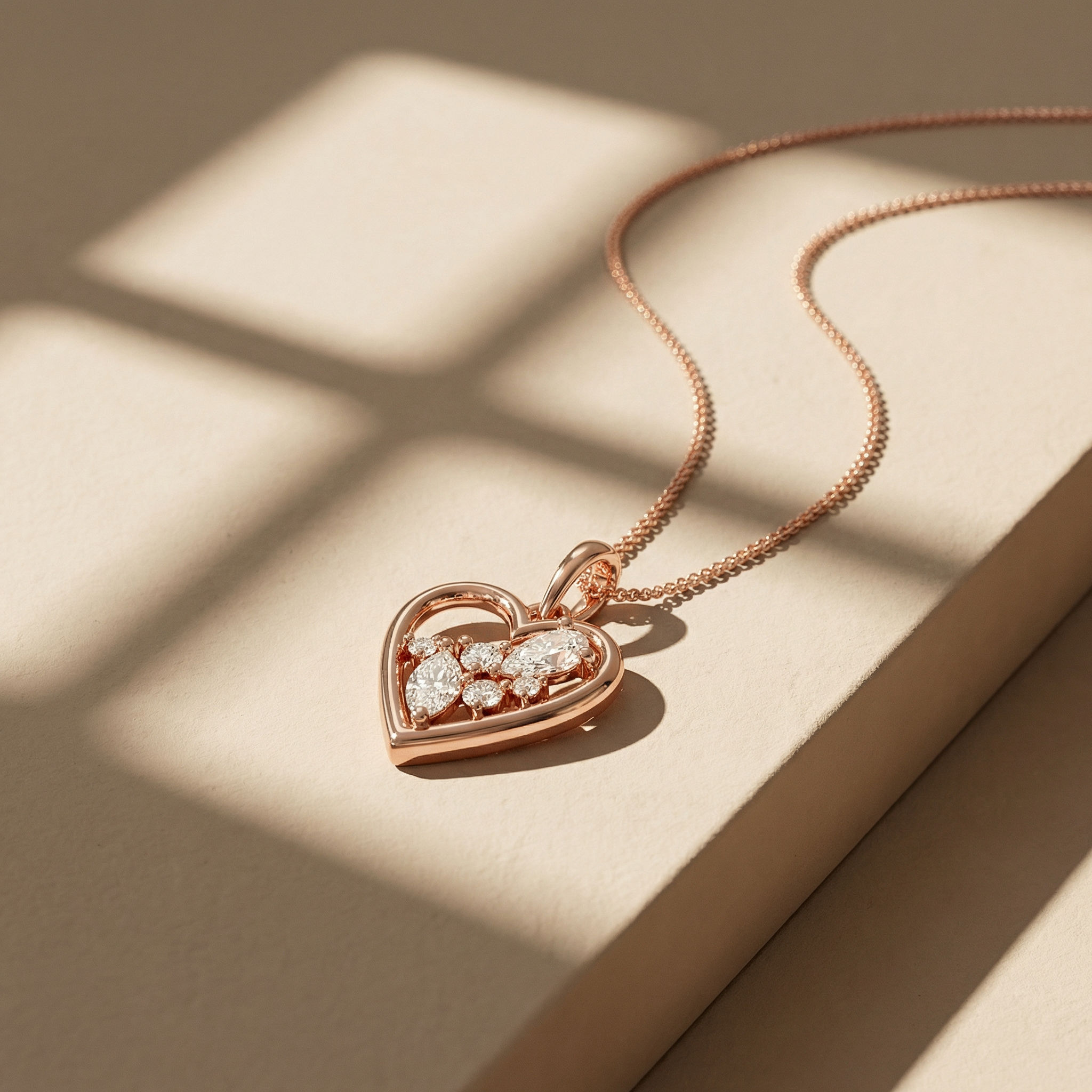 Marquise Drift Heart Pendant 2