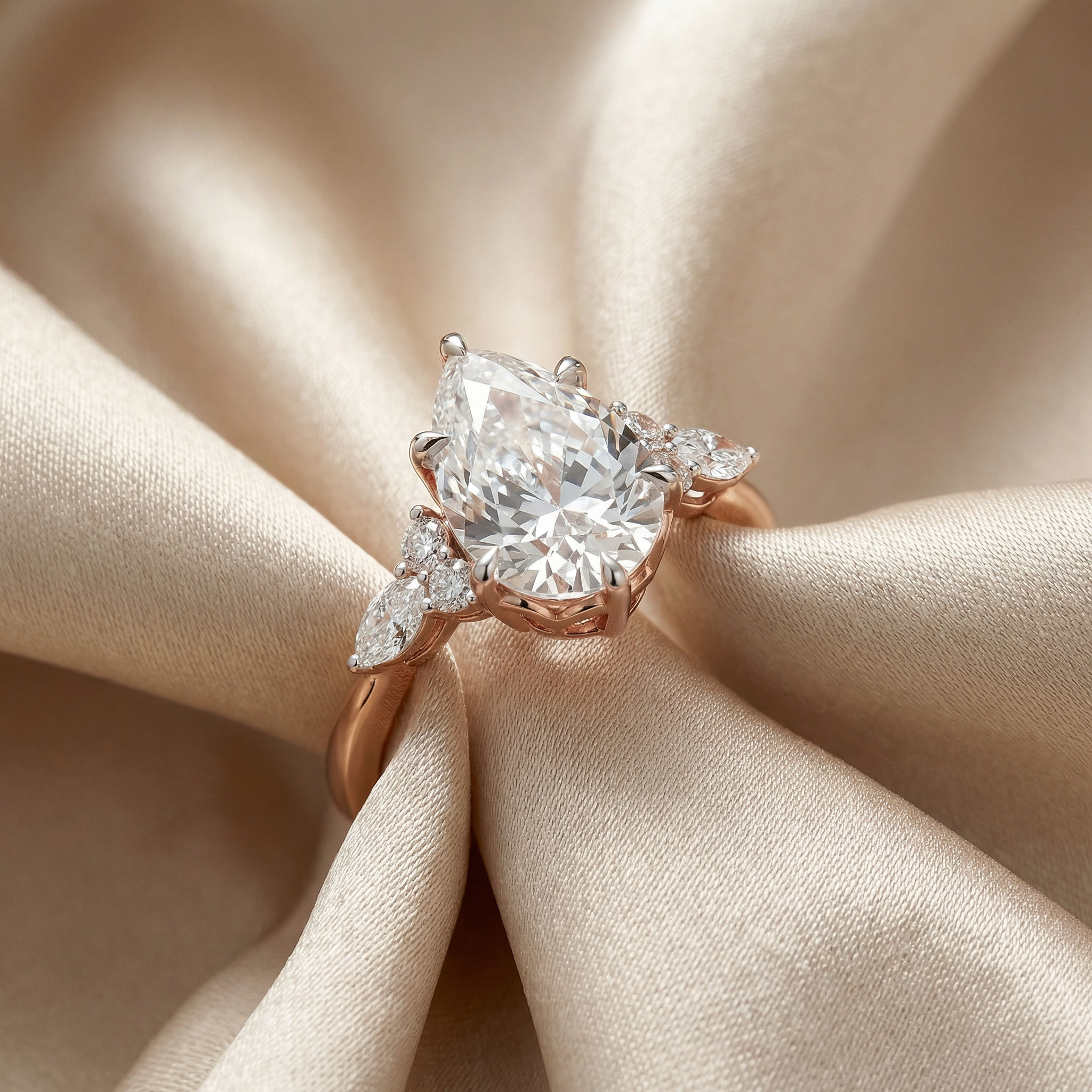 Luminaria Pear Cocktail Ring 2