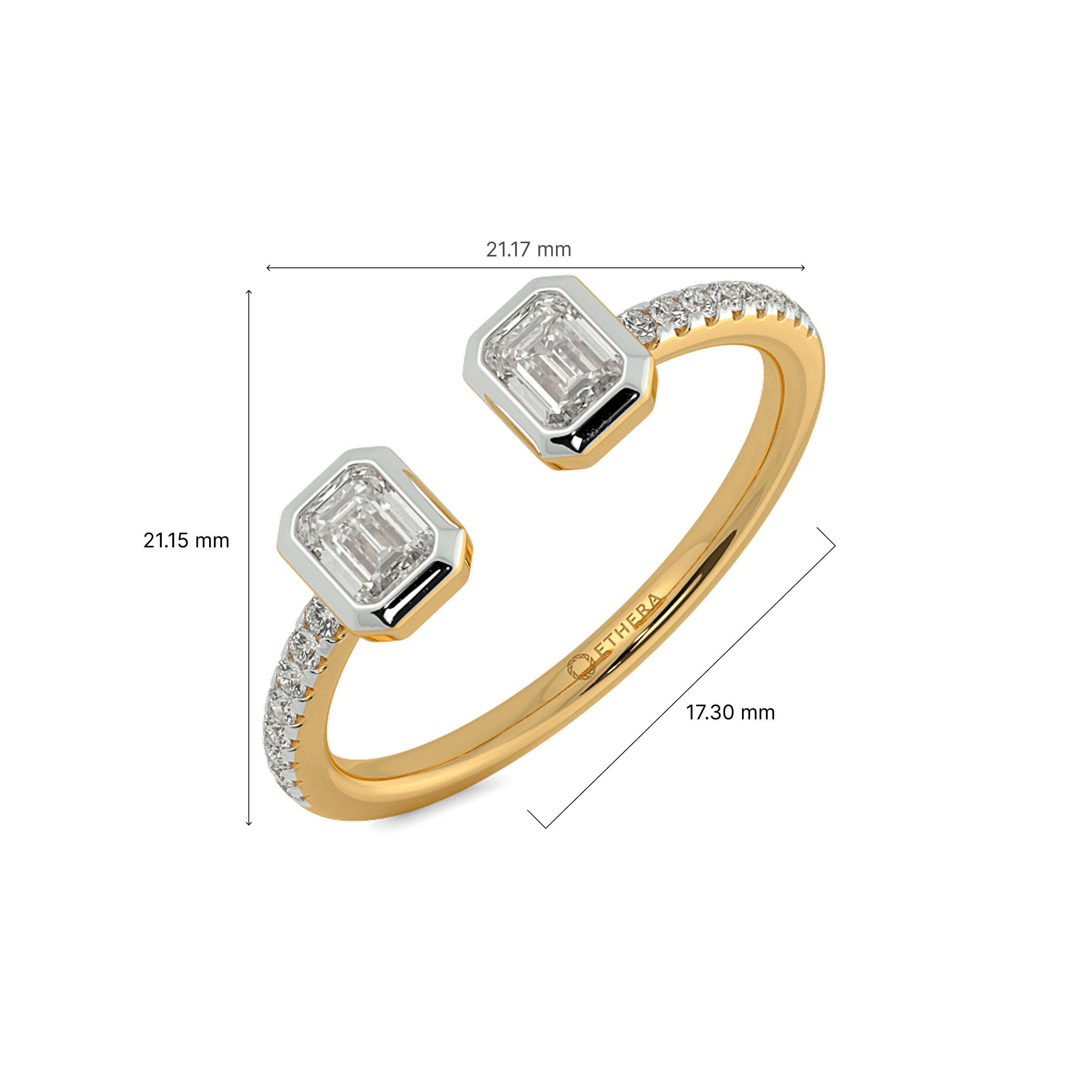The Innovator Open Top Toi et Moi Ring 6