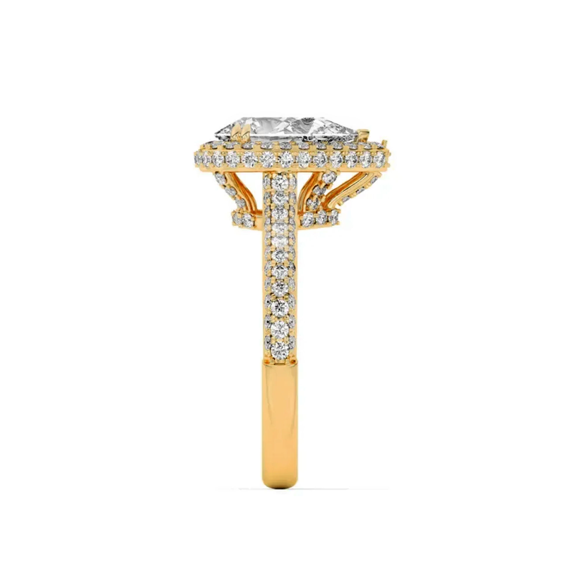 Halo Crest Pear Ring 4