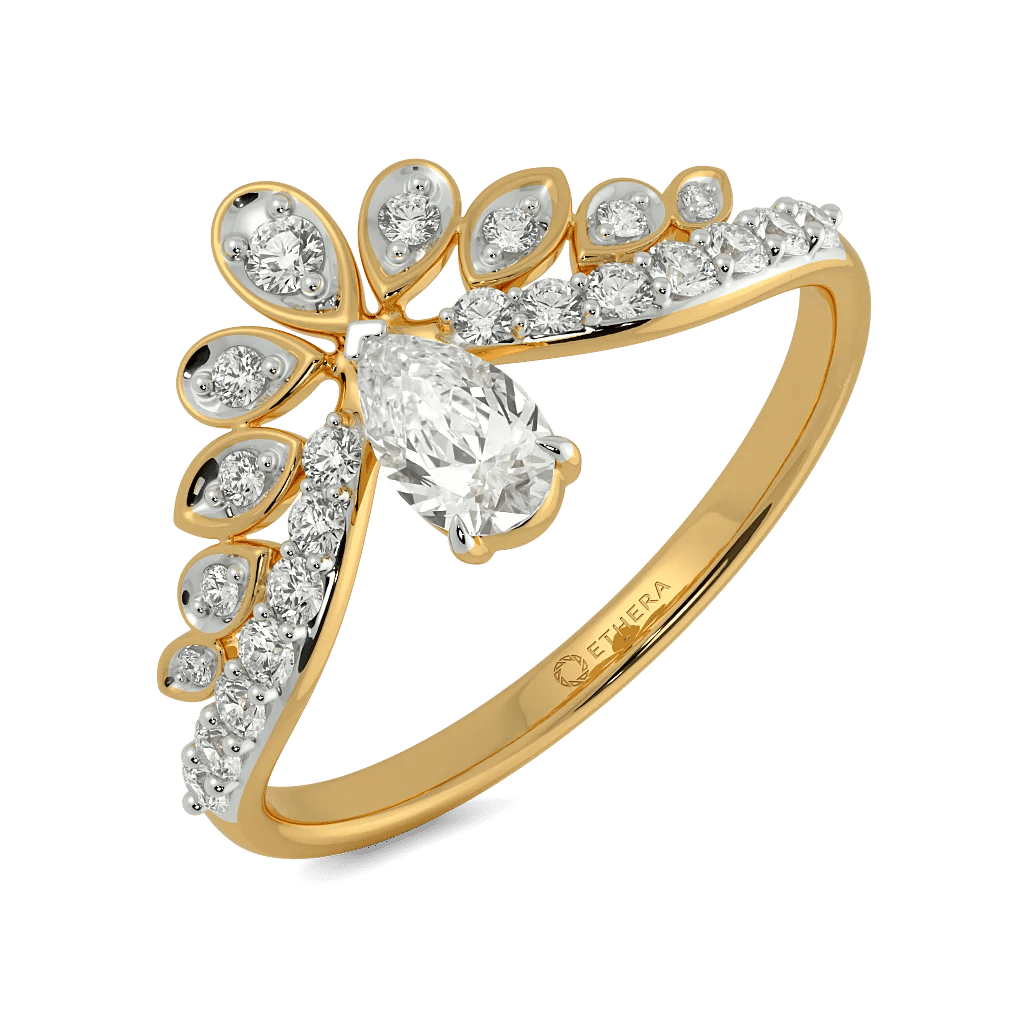 Blushleaf chevron Ring