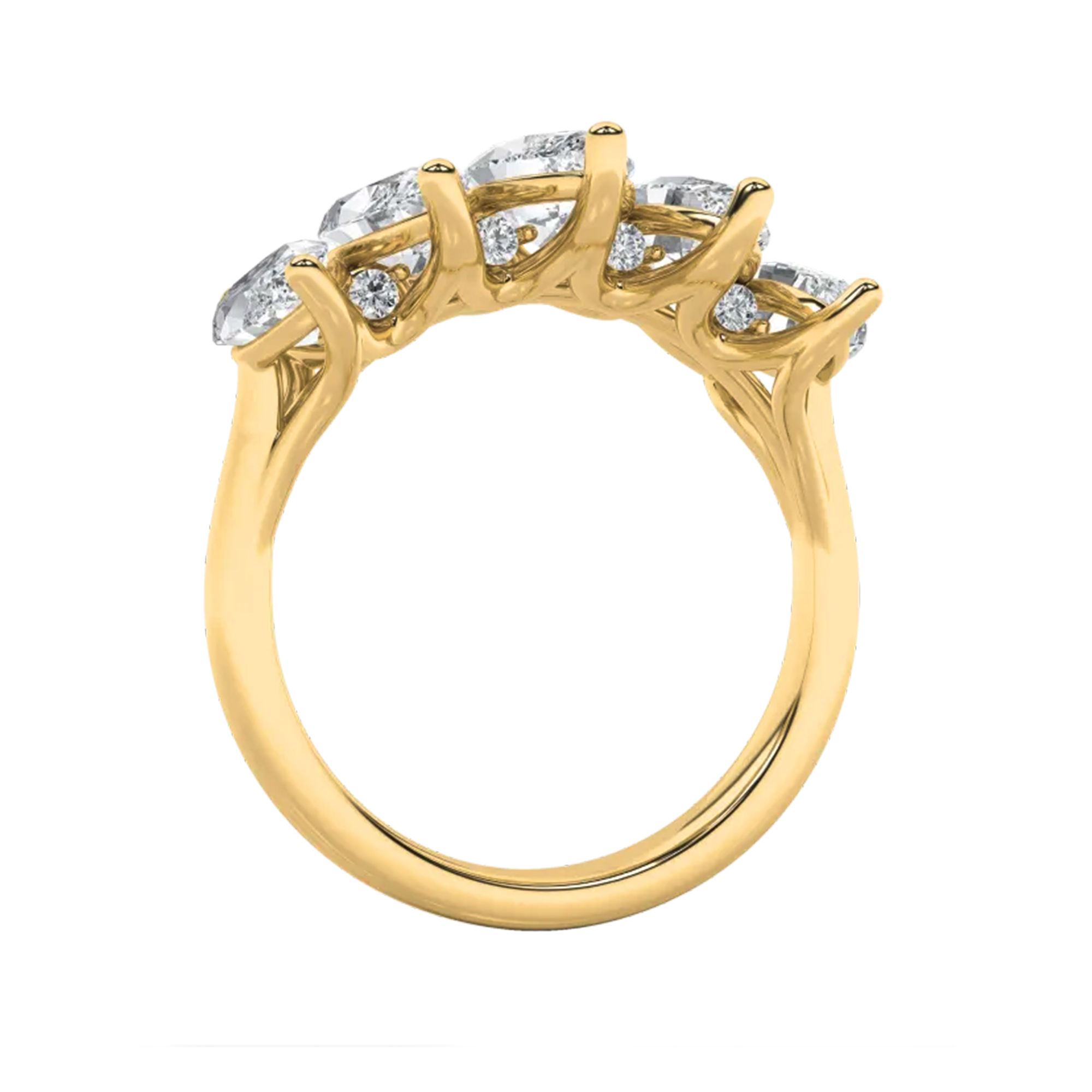 Radiant Penta Five Stone Ring 3