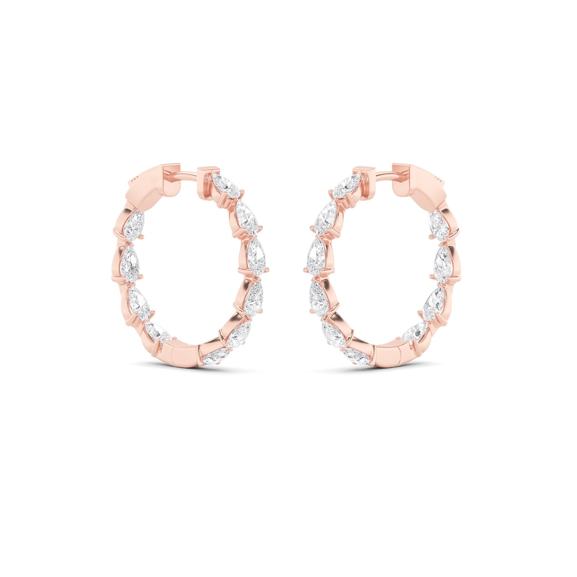 Lustrous Pear Hoop Earrings 3