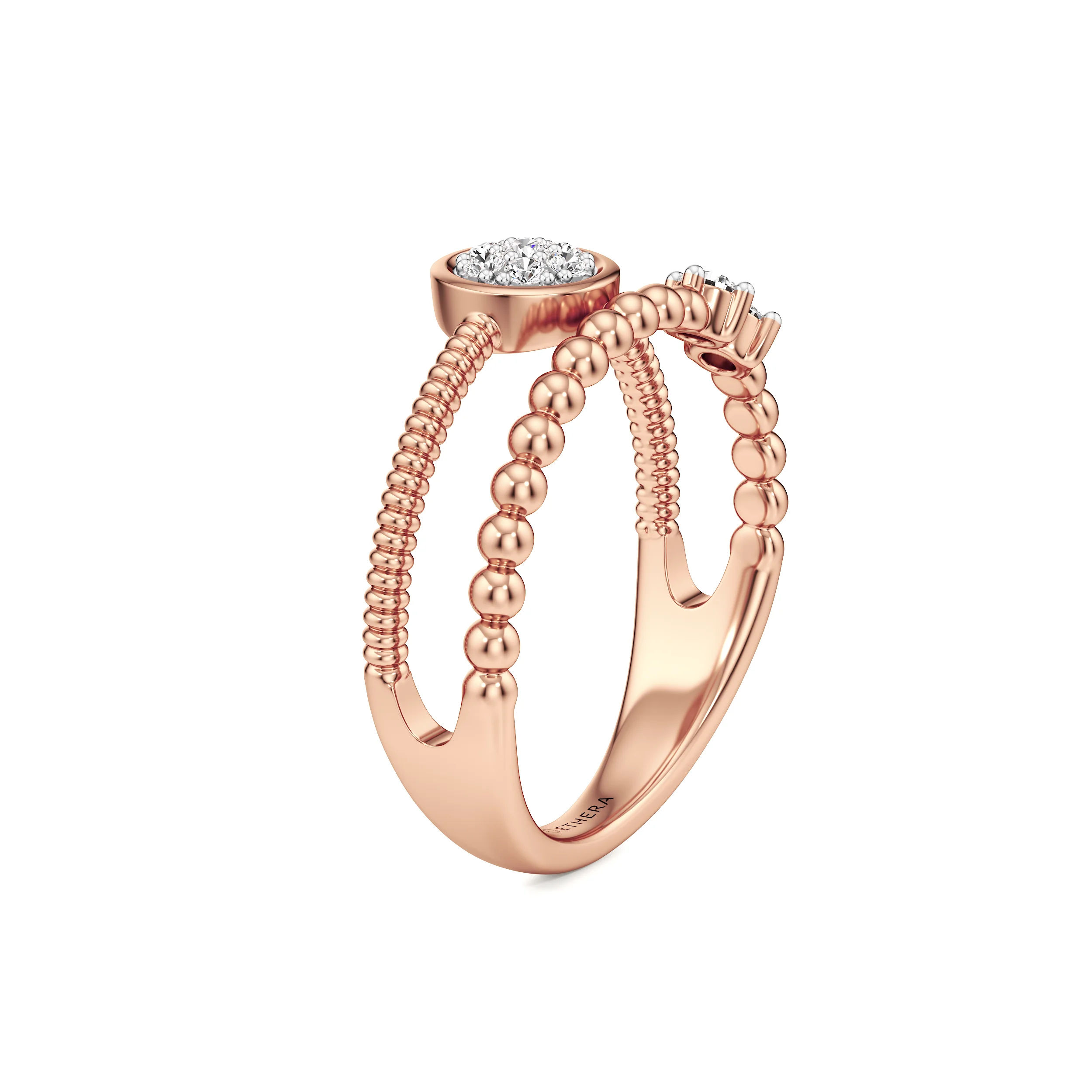 Beaded Halo Diamond Ring 14