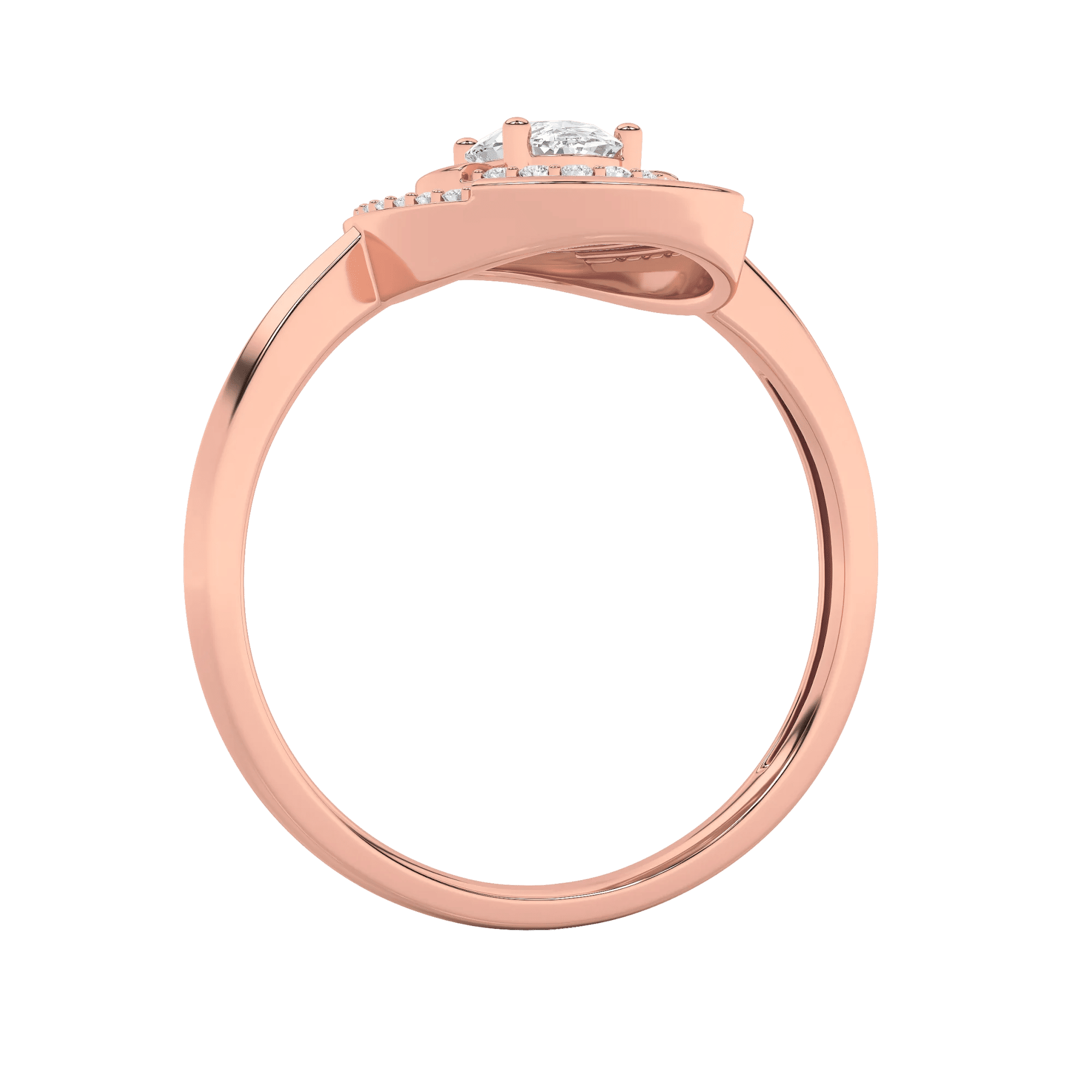 Halo Empress Solitaire Ring 13