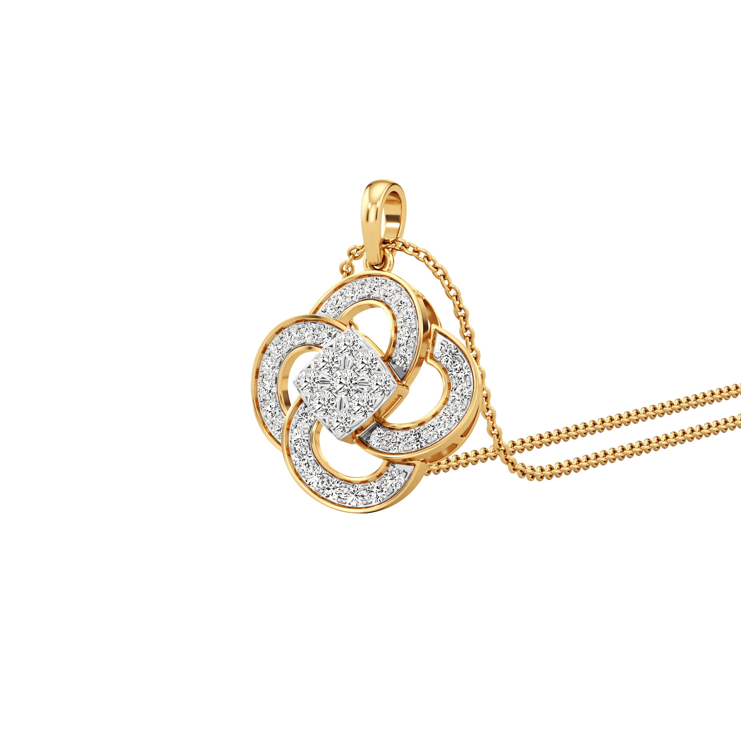 Petal Interlace Diamond Pendant