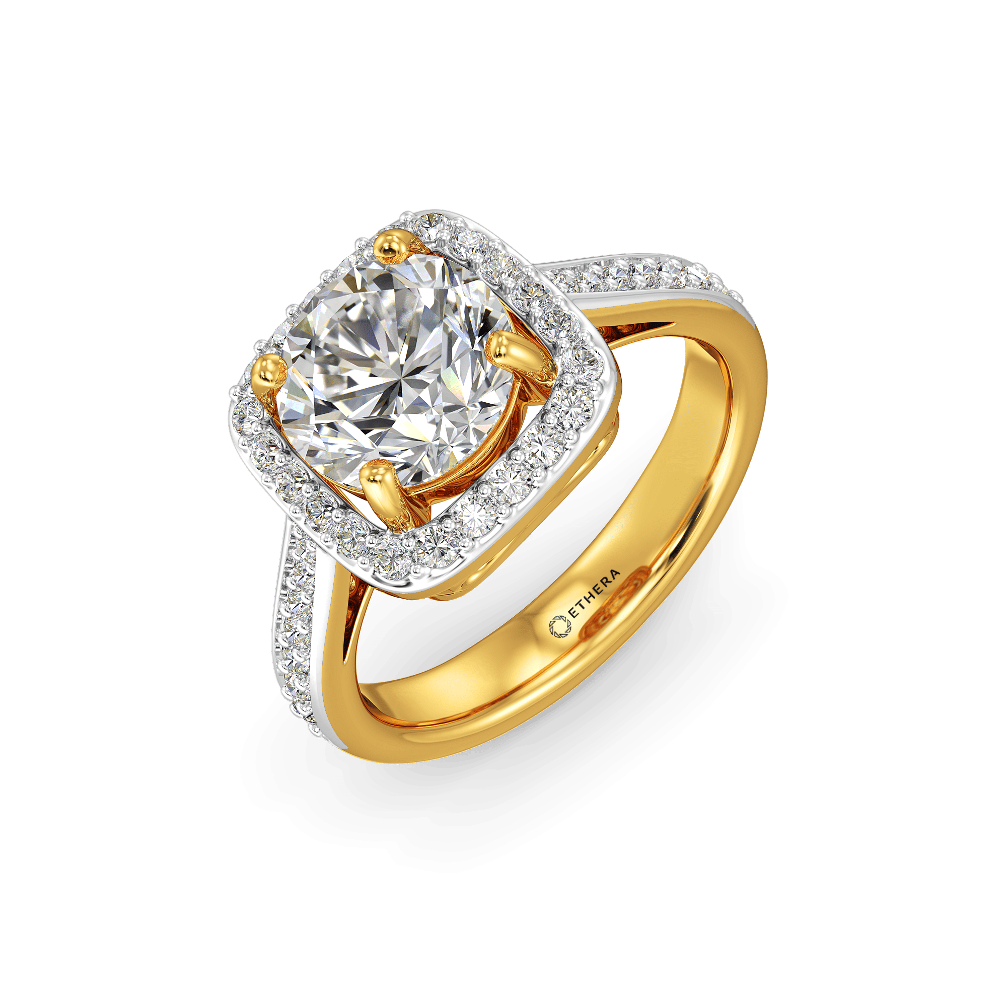 The Halo Cushion Ring 0