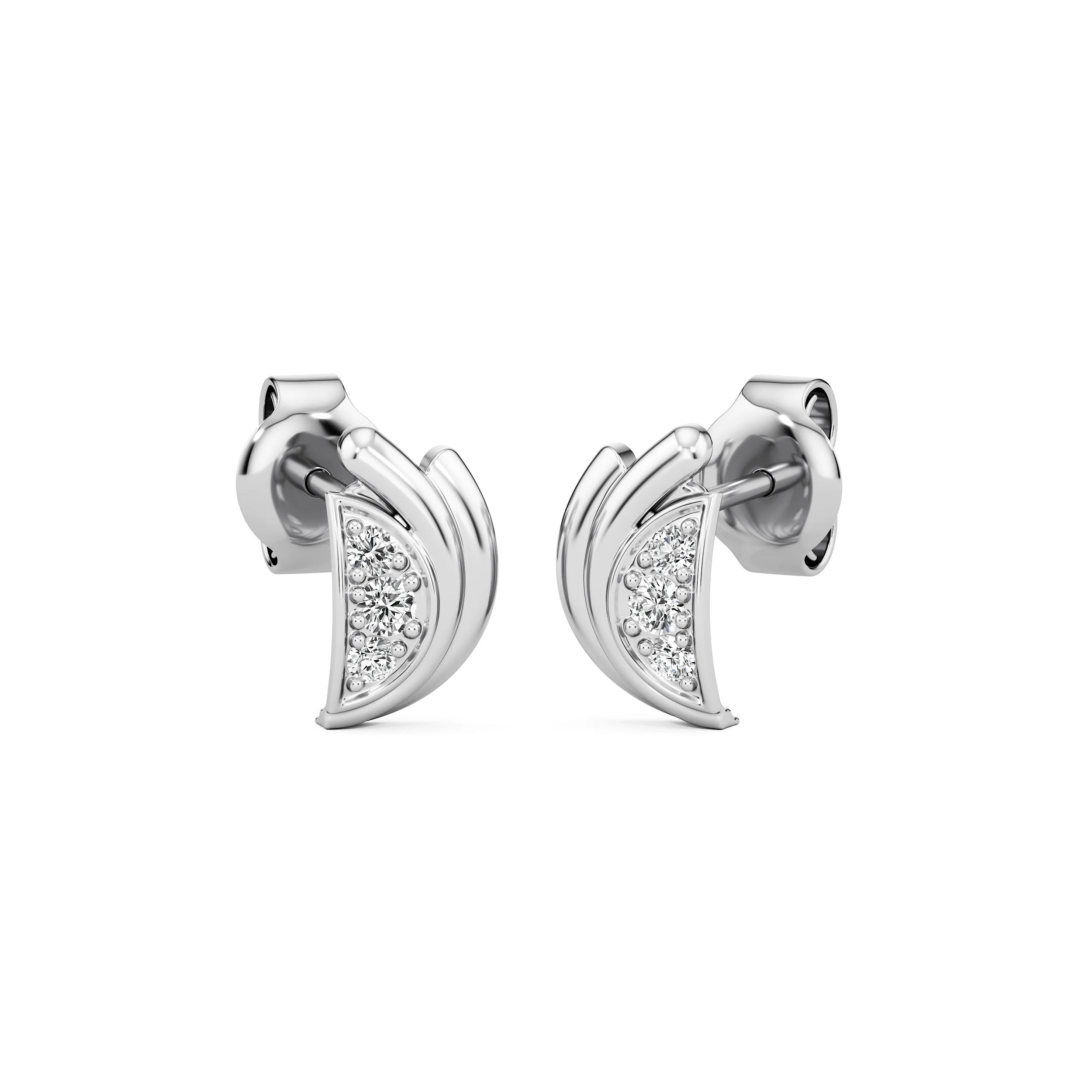 Crescent Drift Diamond Studs 2