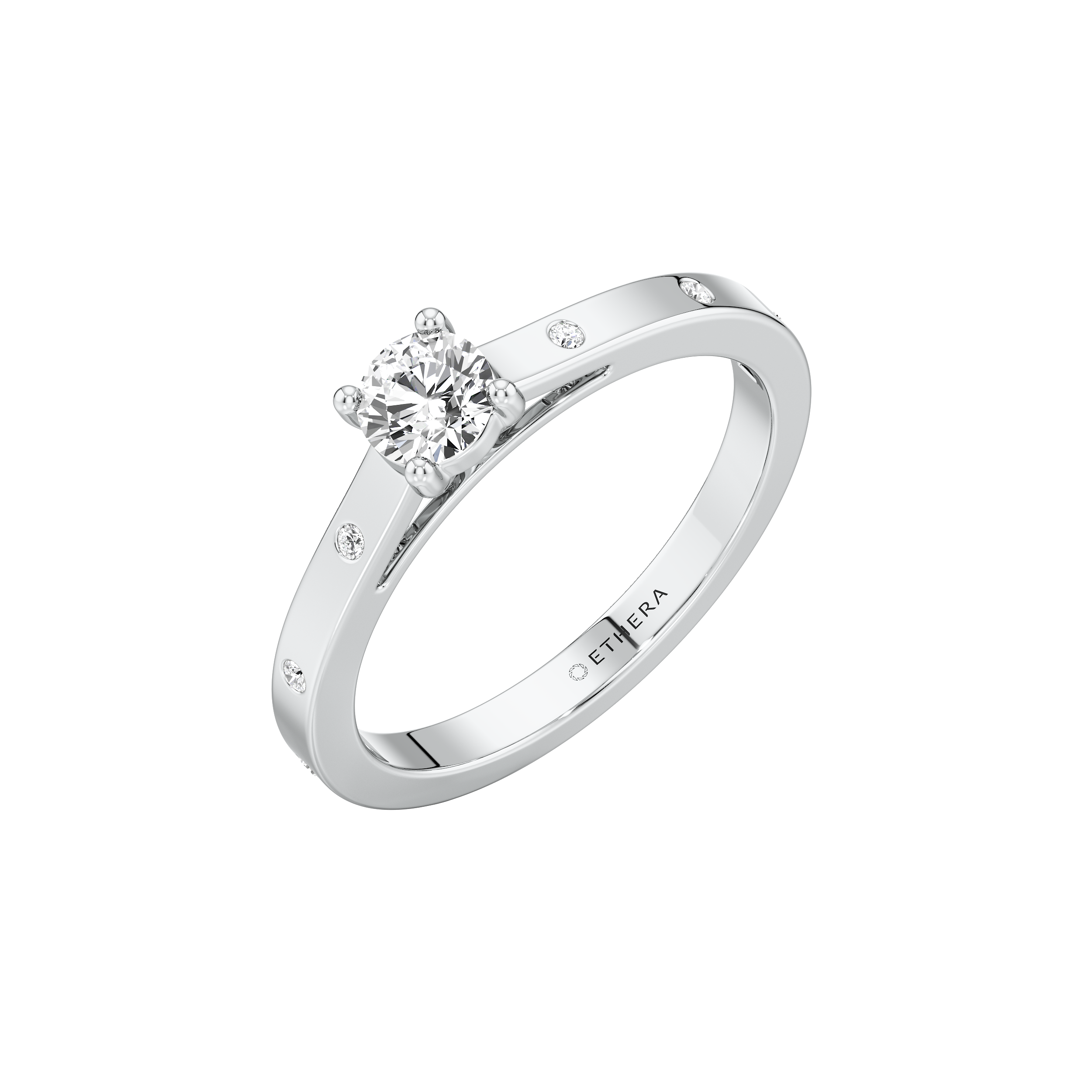 Starlit Dot Solitaire Ring 7
