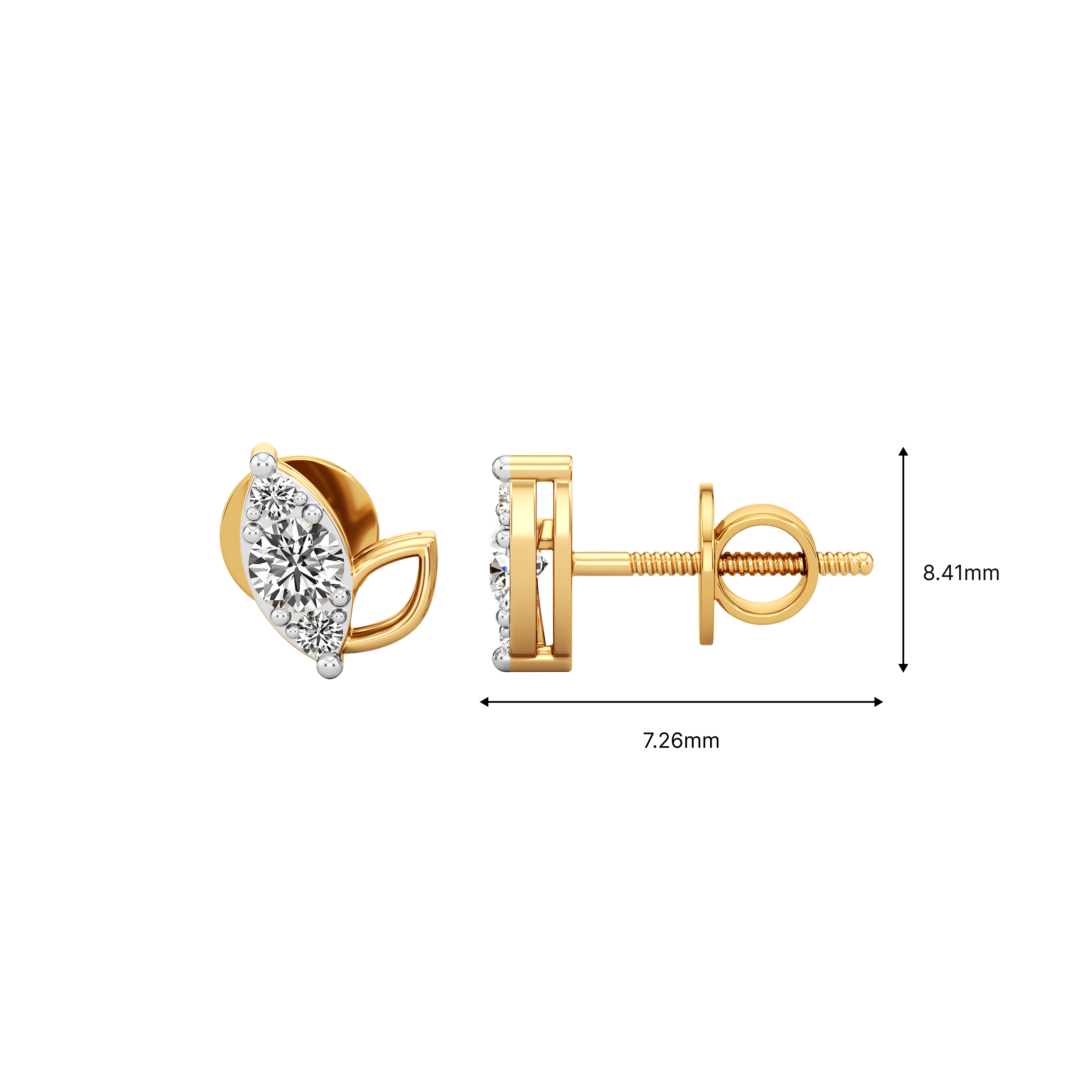 Petalcurve Diamond Studs 4