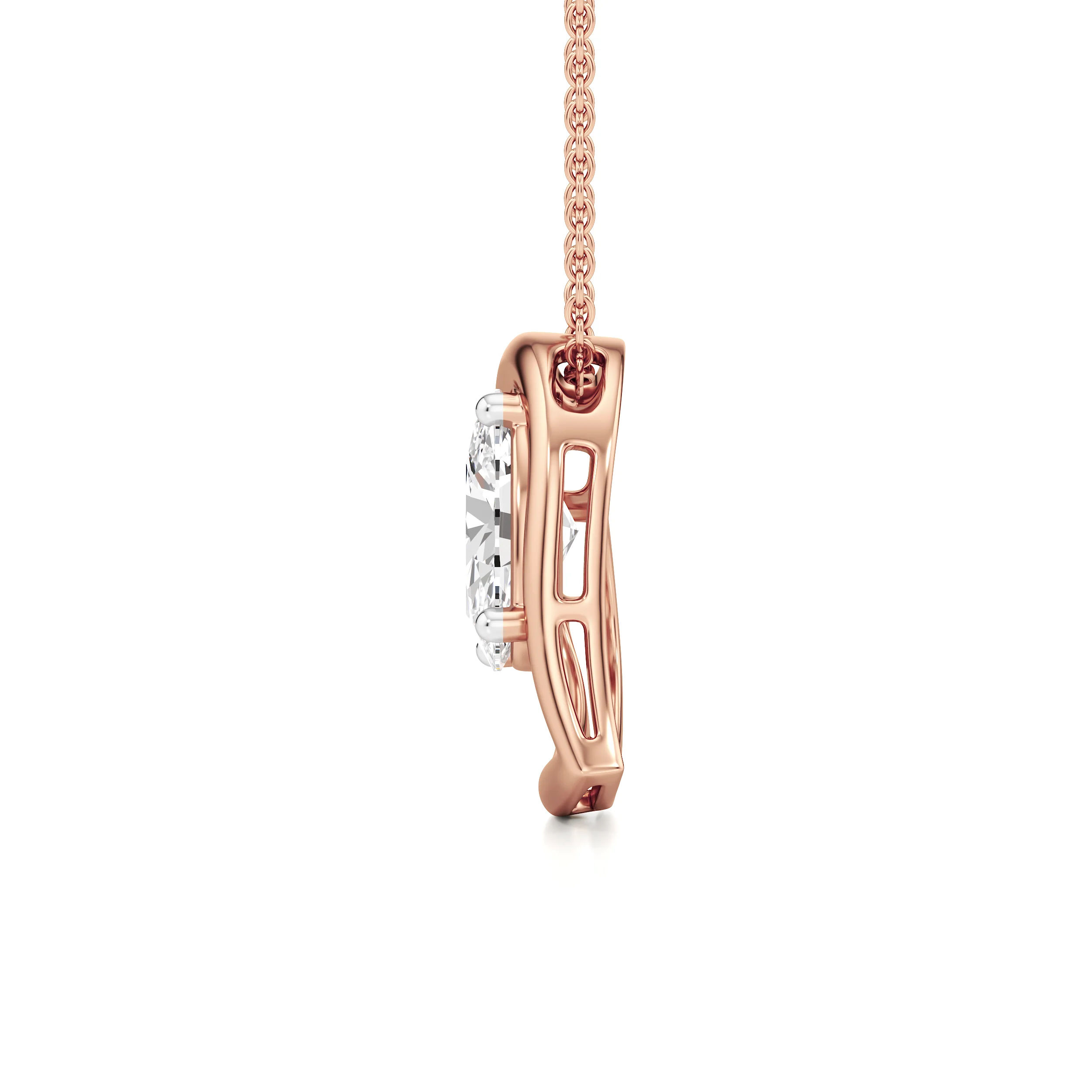 Open Heart Solitaire Pendant 10