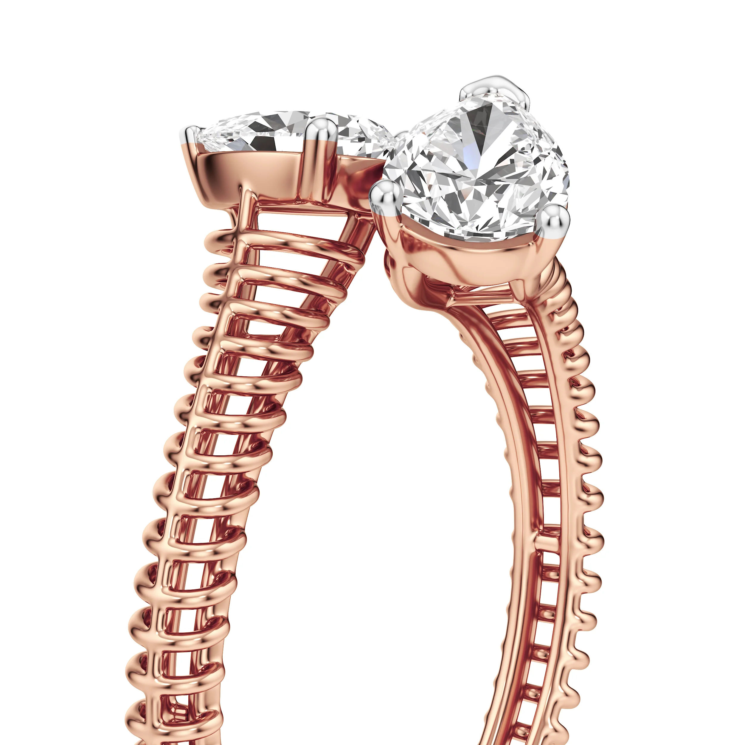 Twin Dew Pear Diamond Ring 18