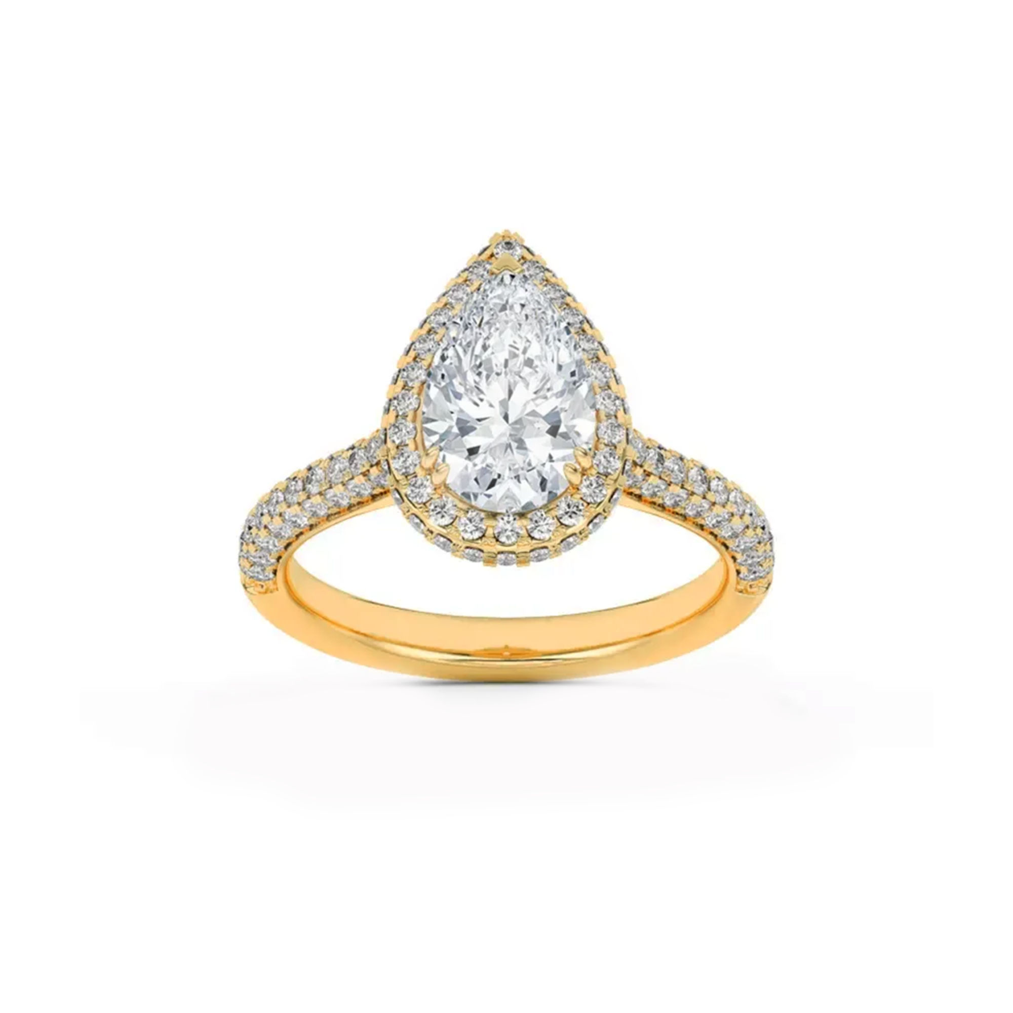 Halo Crest Pear Ring 5