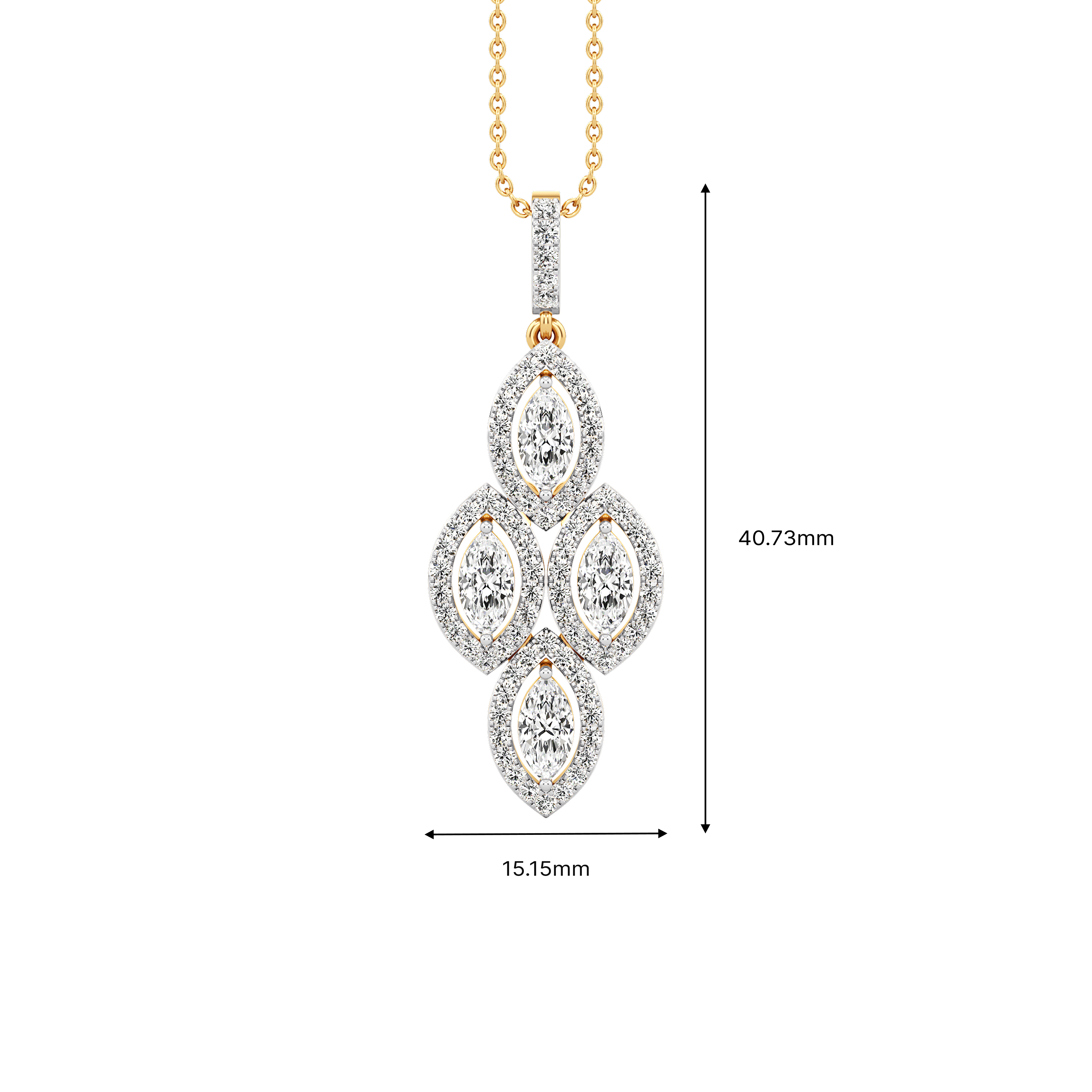 Quadra Bloom Diamond Pendant 5