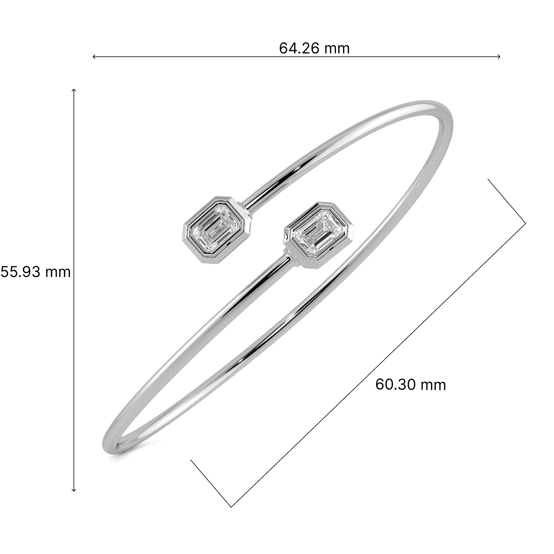Flawless Halo Flexible Oval Bangle 4