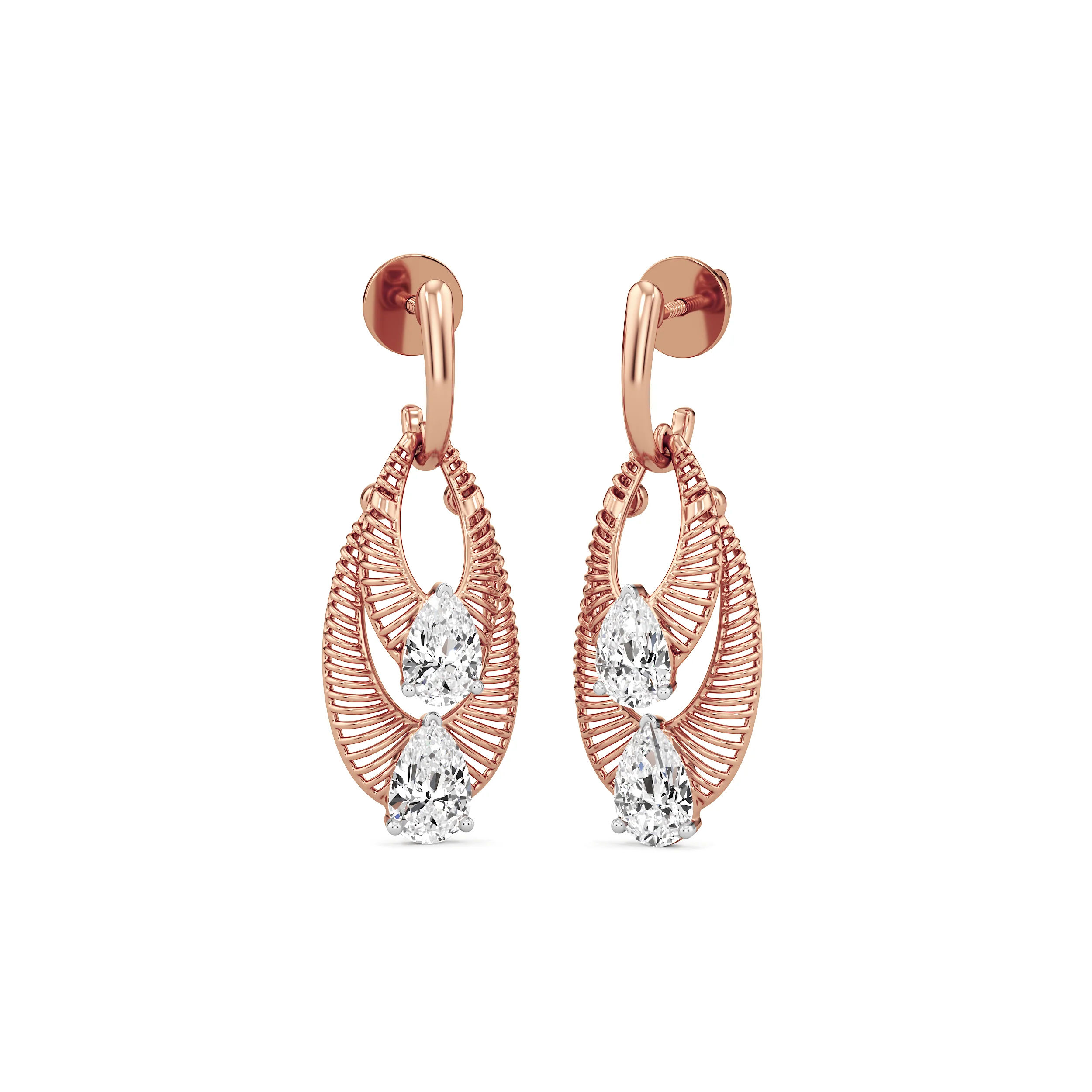 Featherline Pear Drop Earrings 4