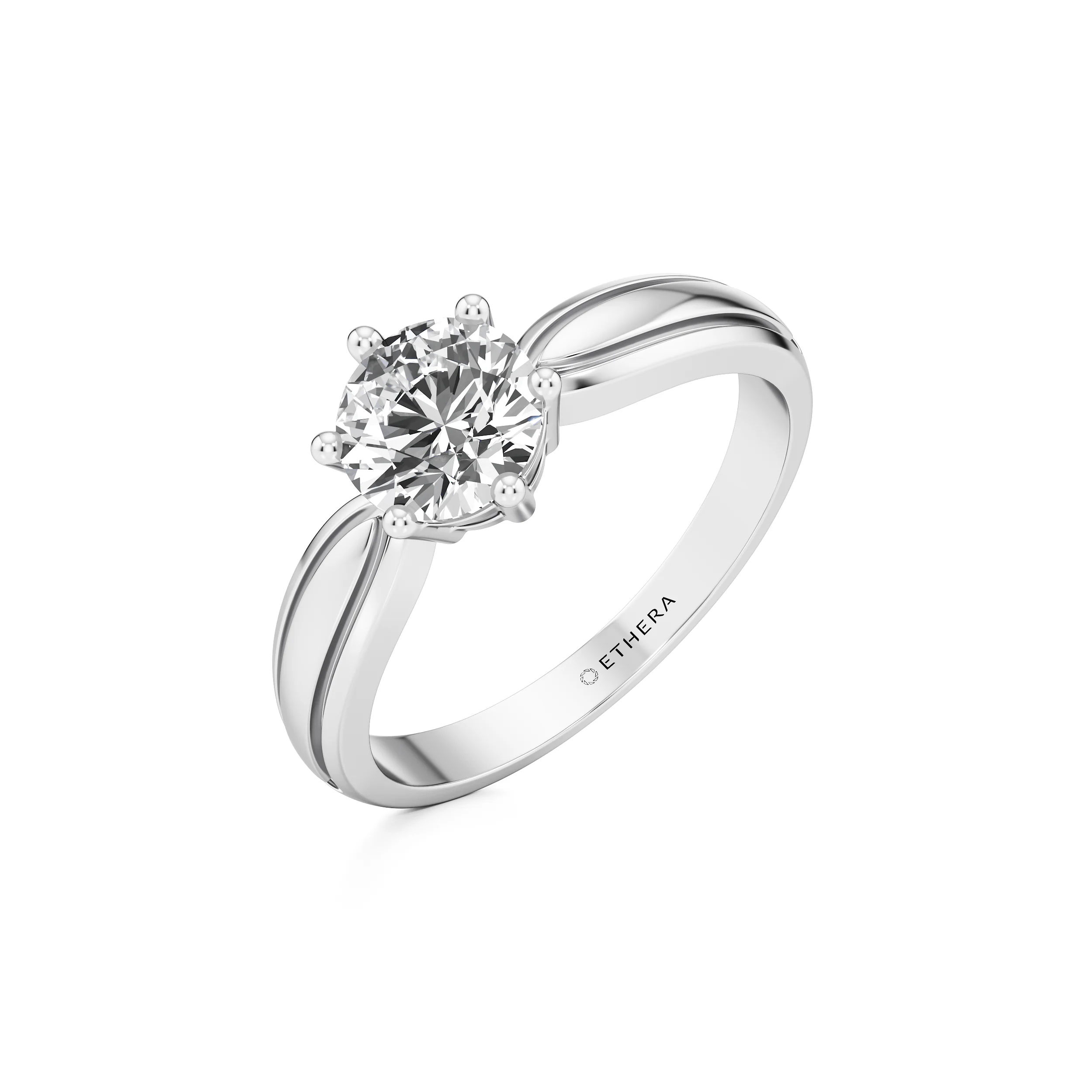 Sculpt Crest Solitaire Ring 5