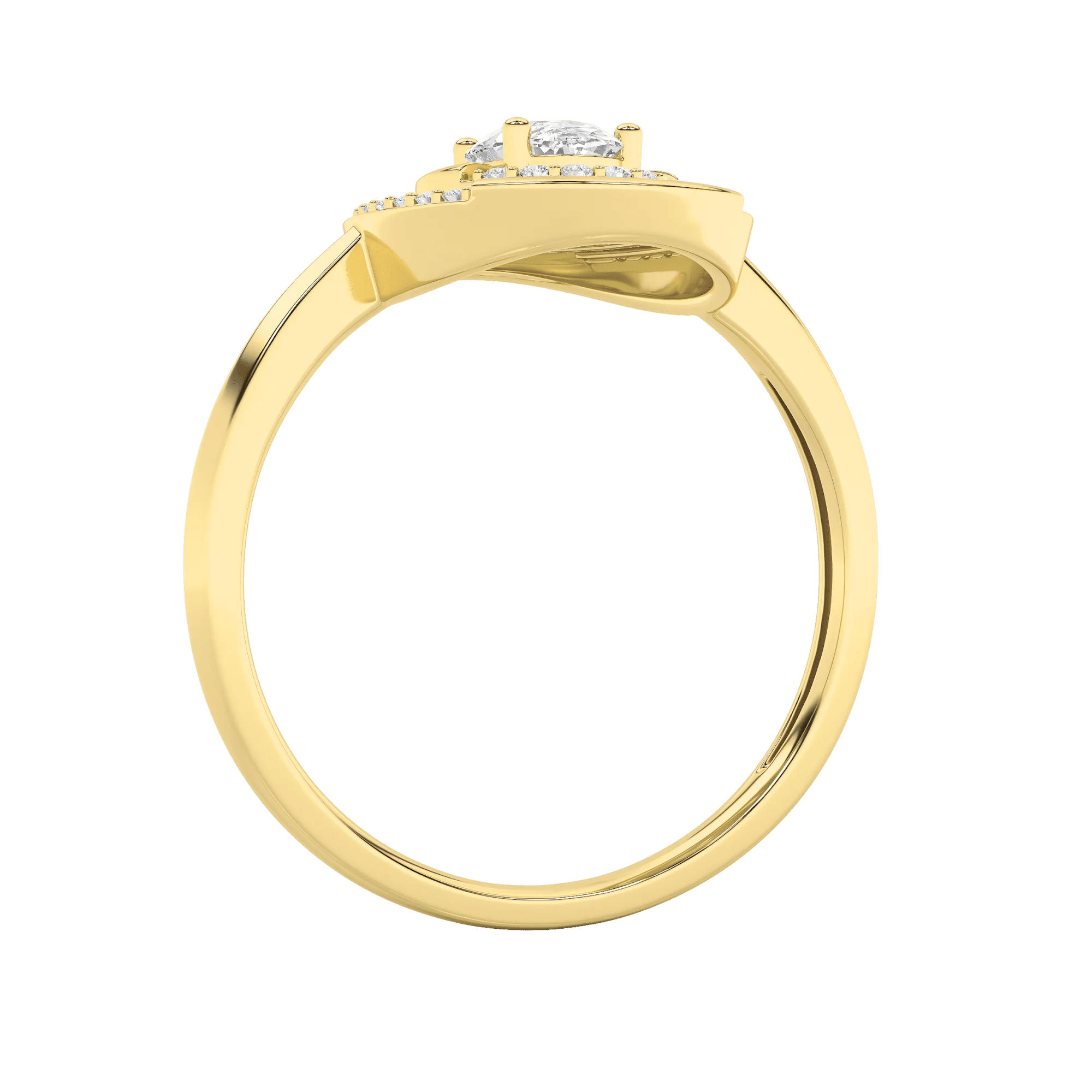 Halo Empress Solitaire Ring 3