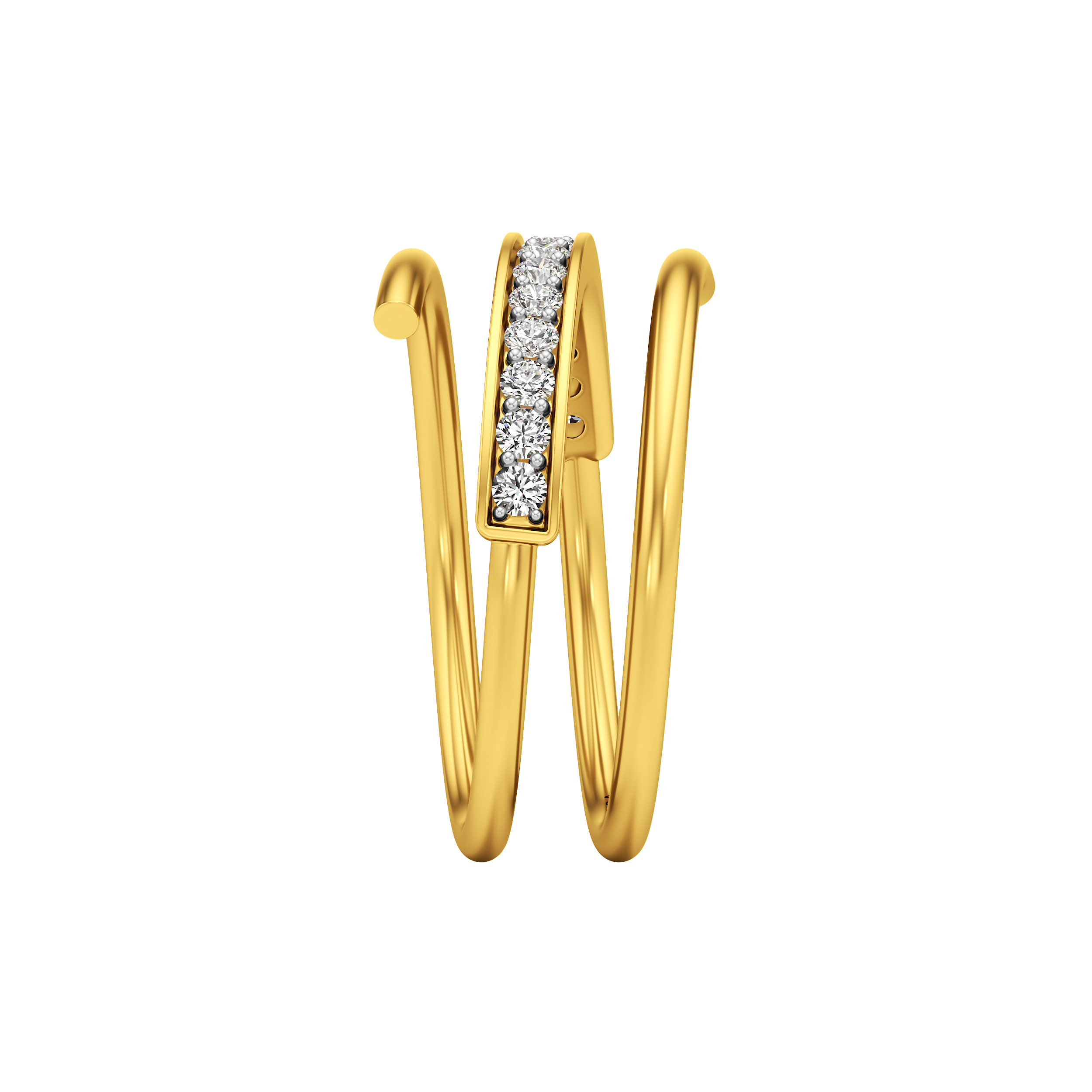Spiral Channel Diamond Ring 2