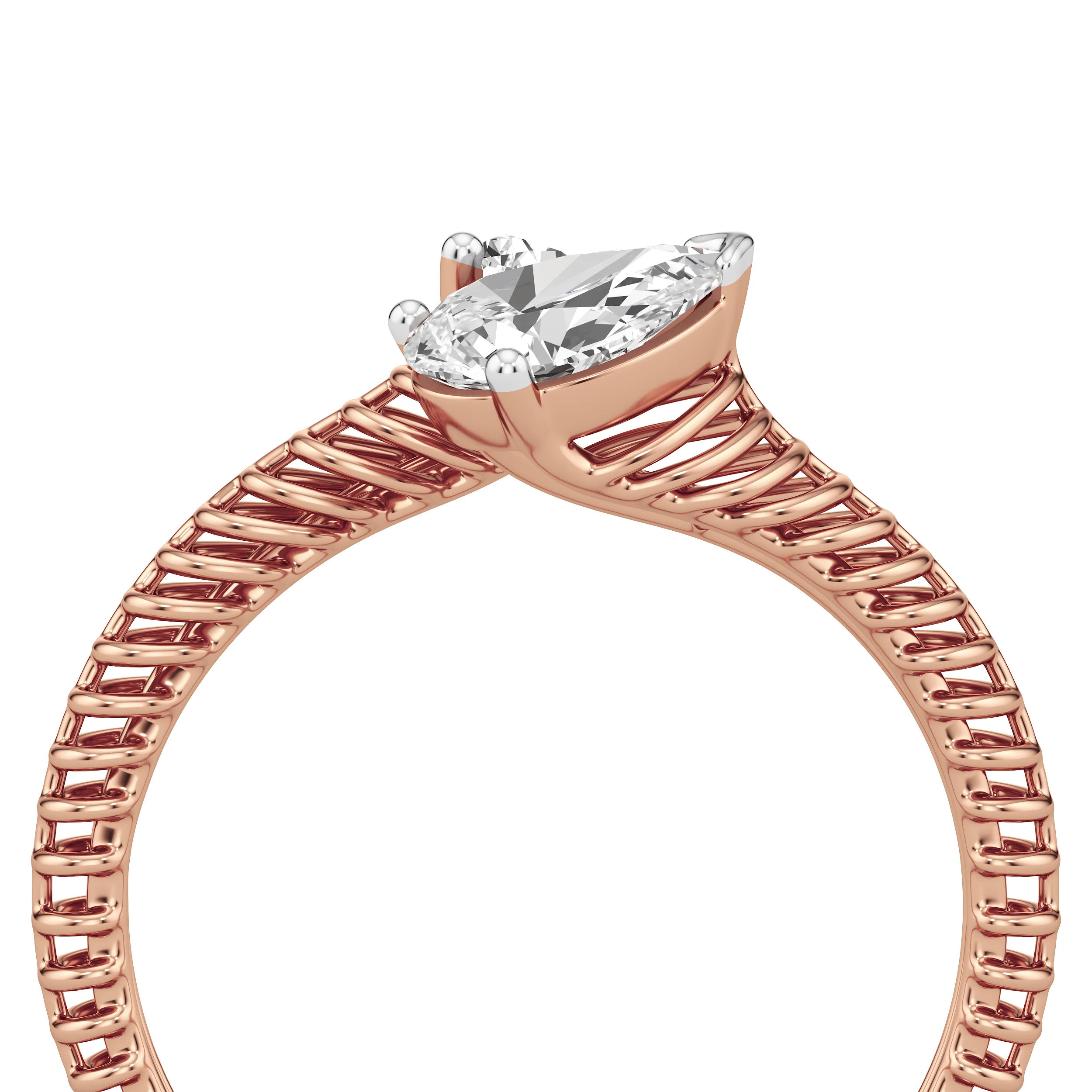 Twin Dew Pear Diamond Ring 16