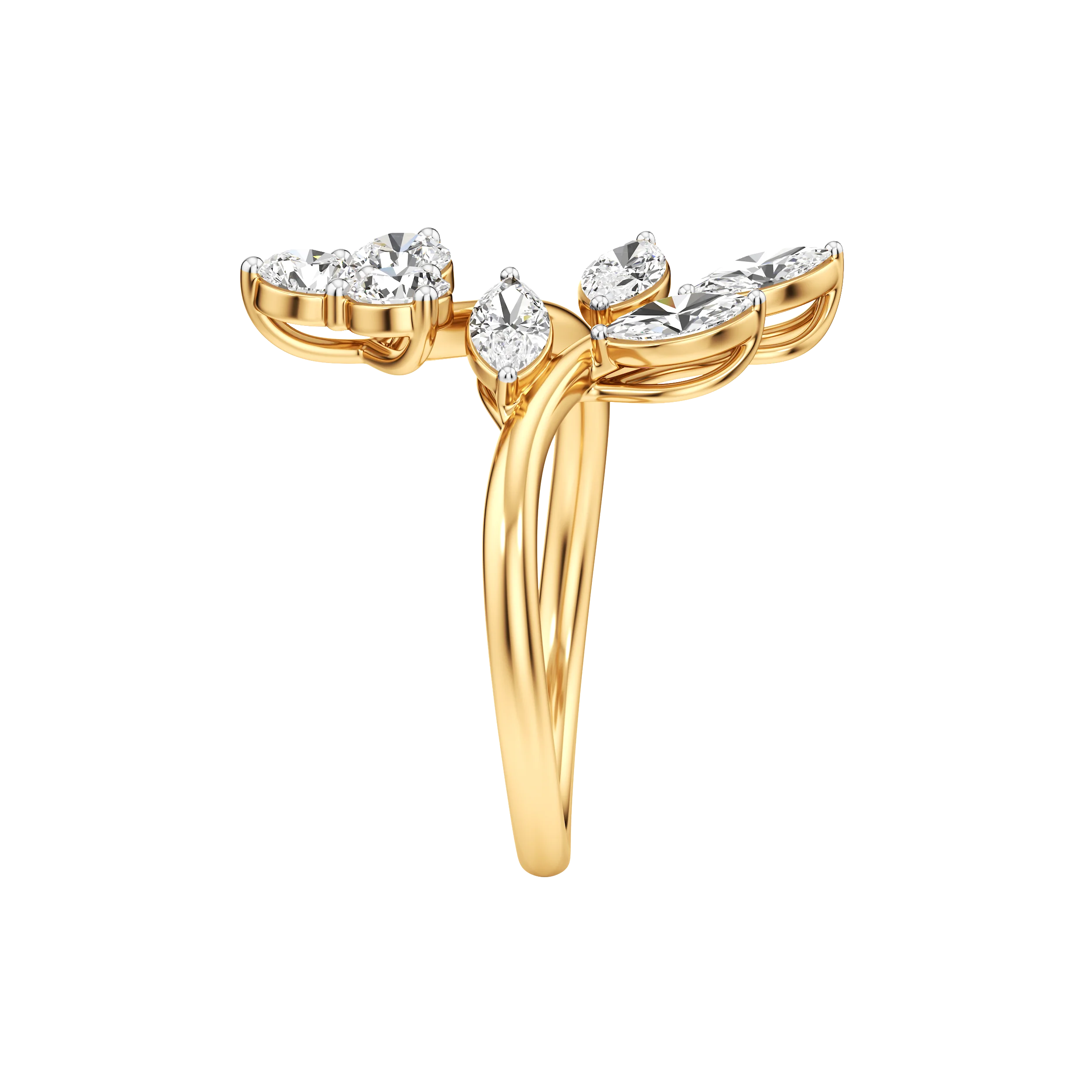 Lustre Leaf Diamond Ring 6