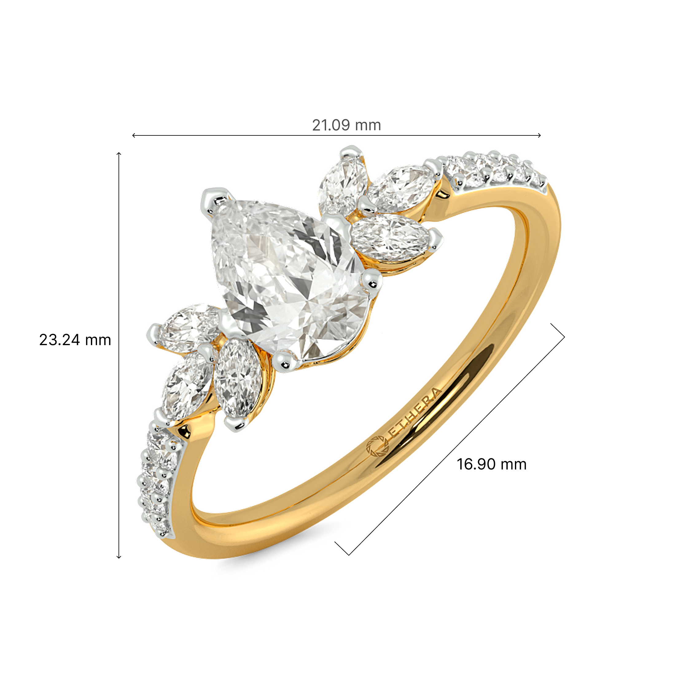 Golden Fern Solitaire Ring 6