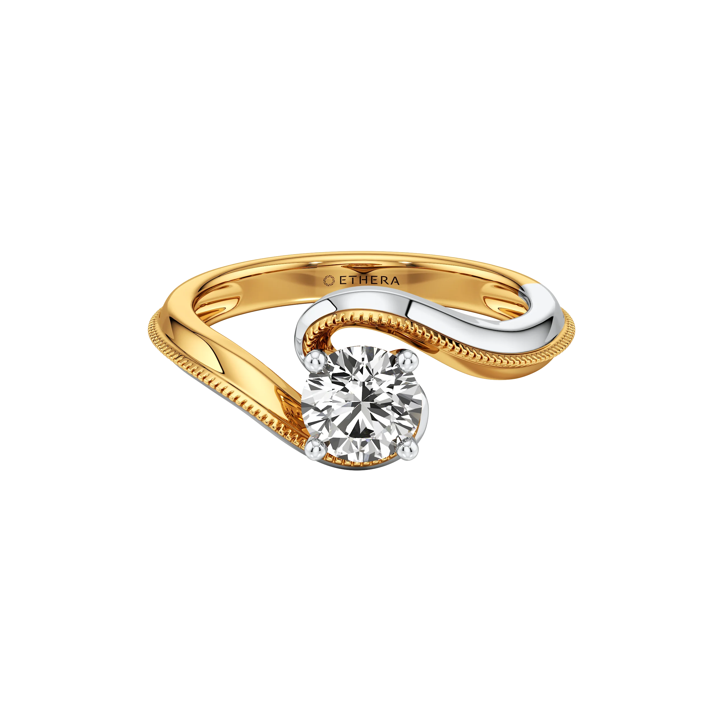 Waveform Solitaire Ring 2