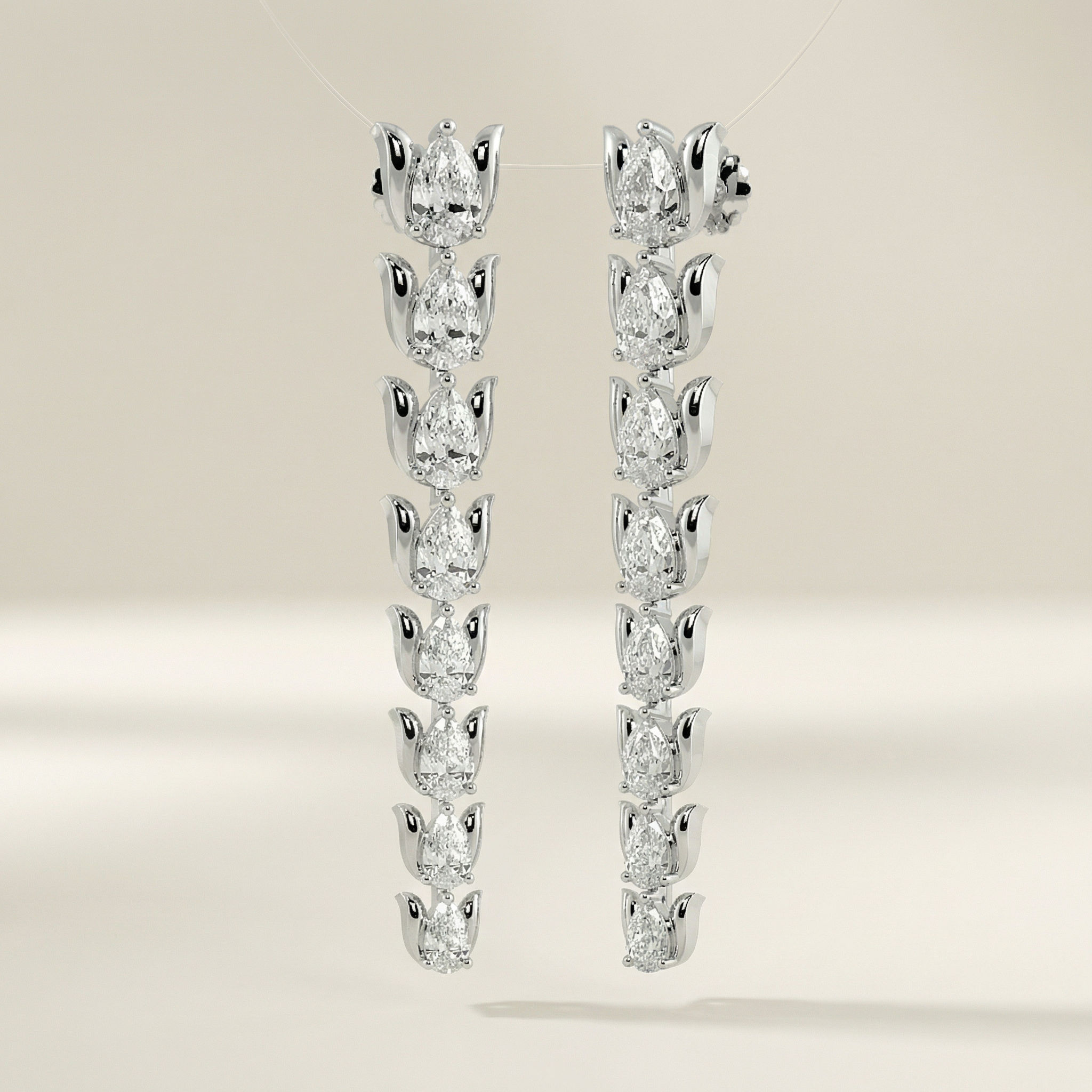 Lotus Cascade Drop Earrings 2