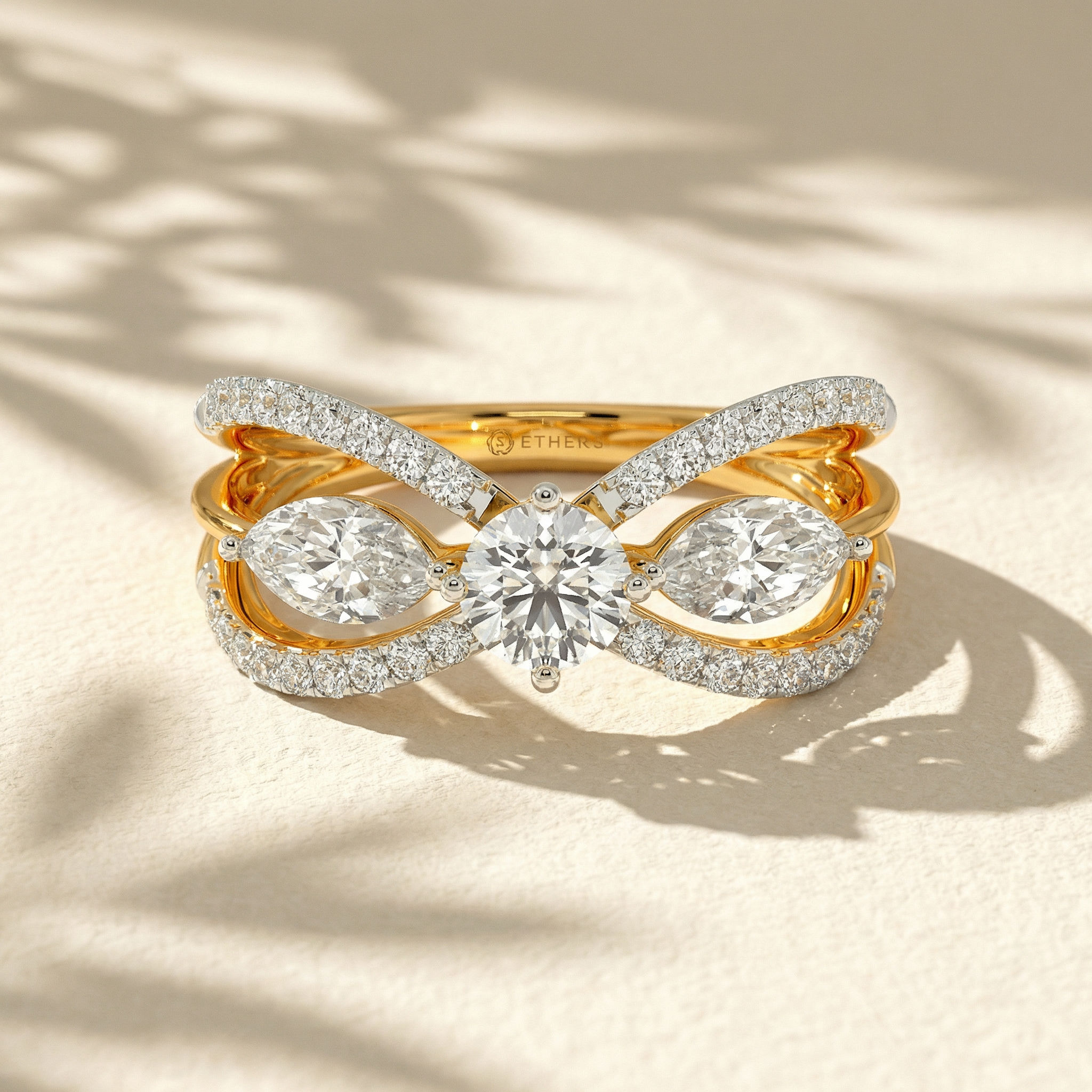 Threefold Grace 3 Stone Ring 2