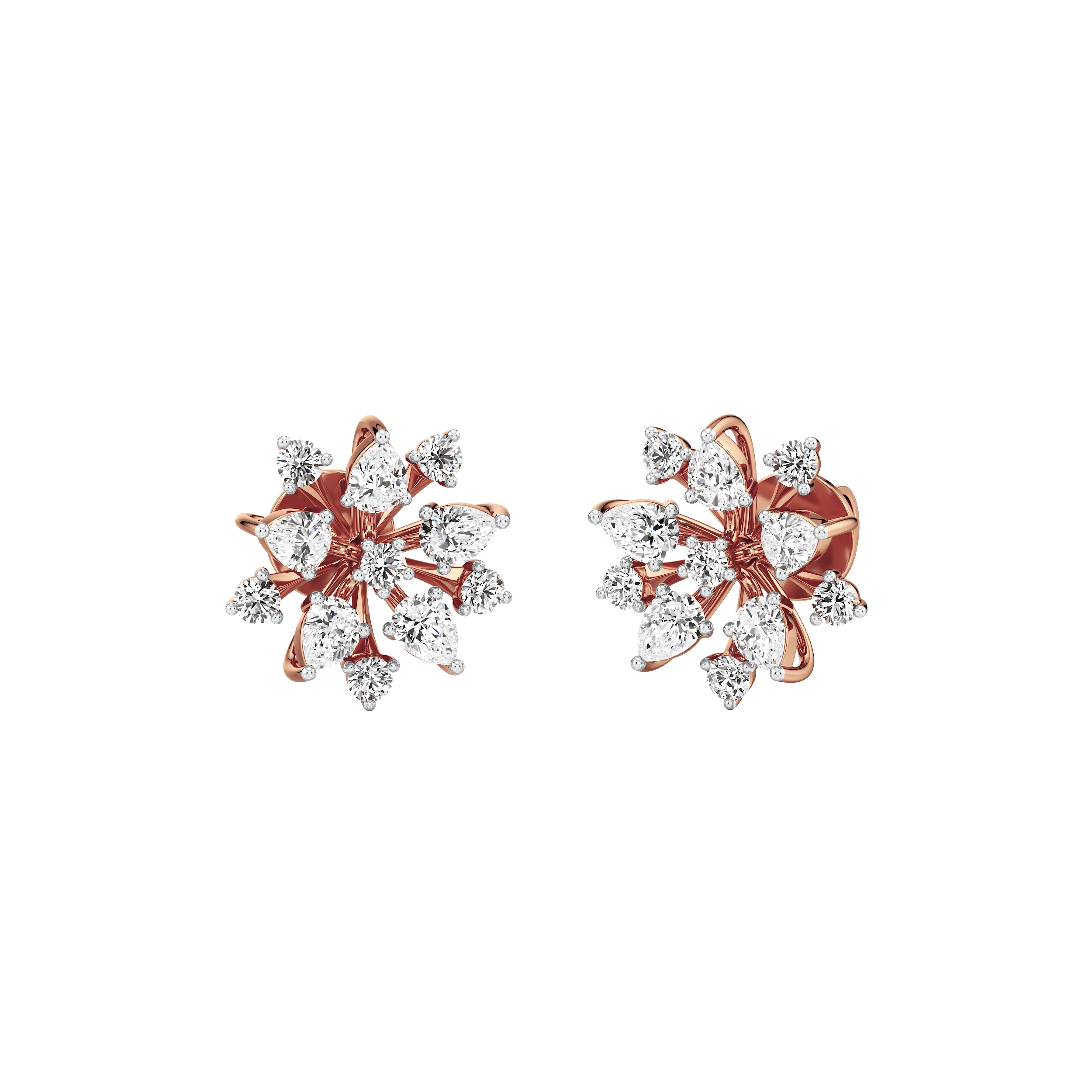 Bloomfire Diamond Stud Earrings 6