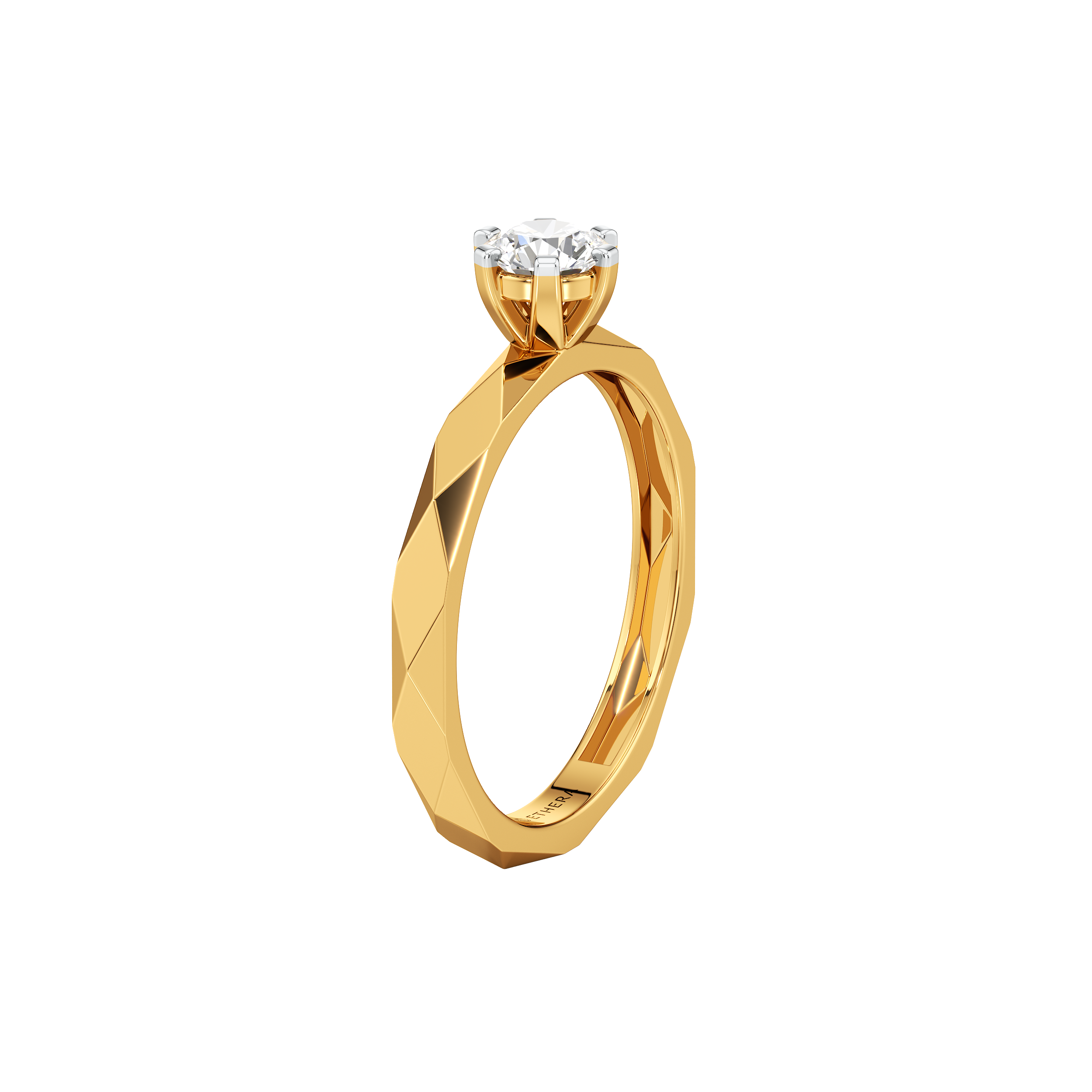 Facet Solitaire Ring 5