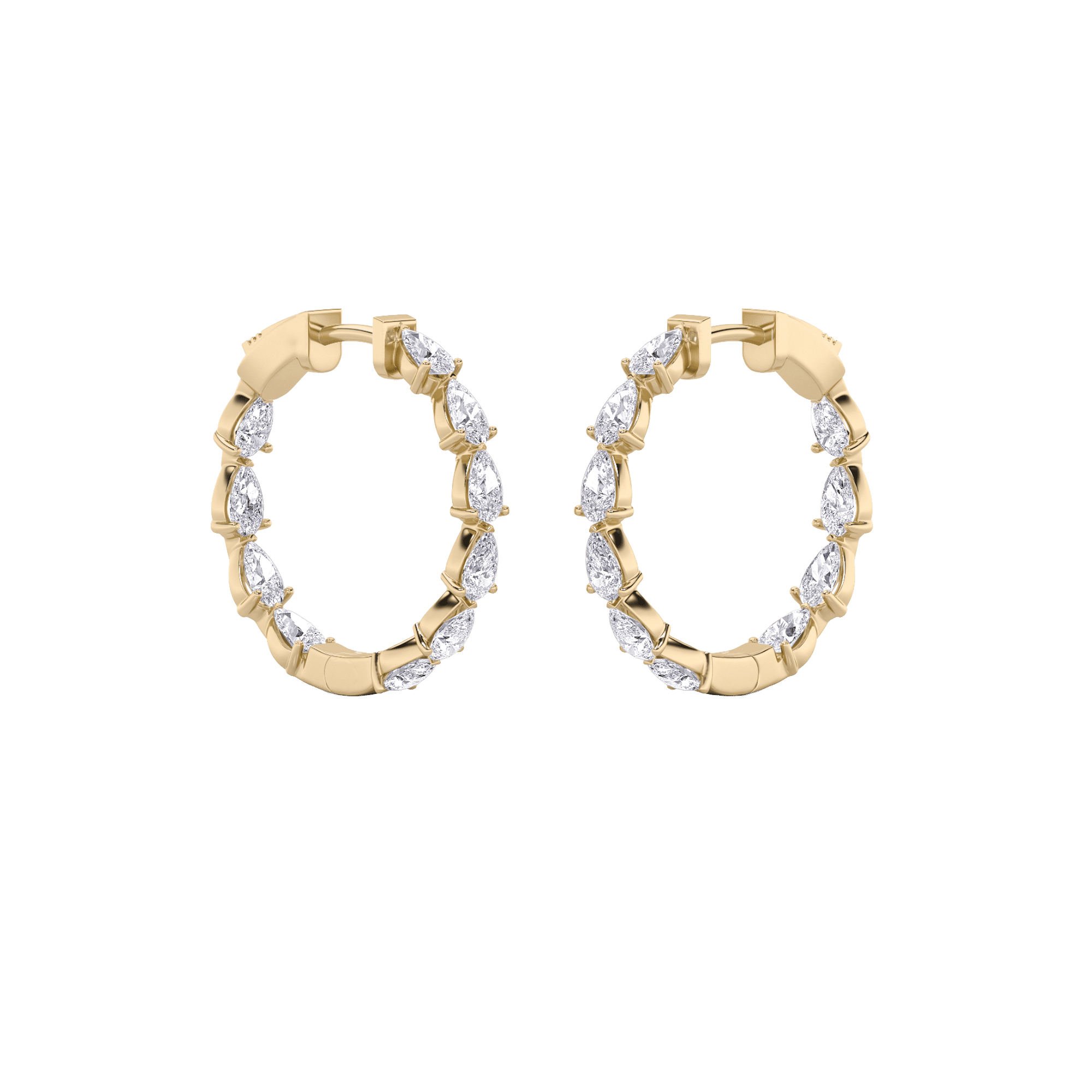 Lustrous Pear Hoop Earrings 6