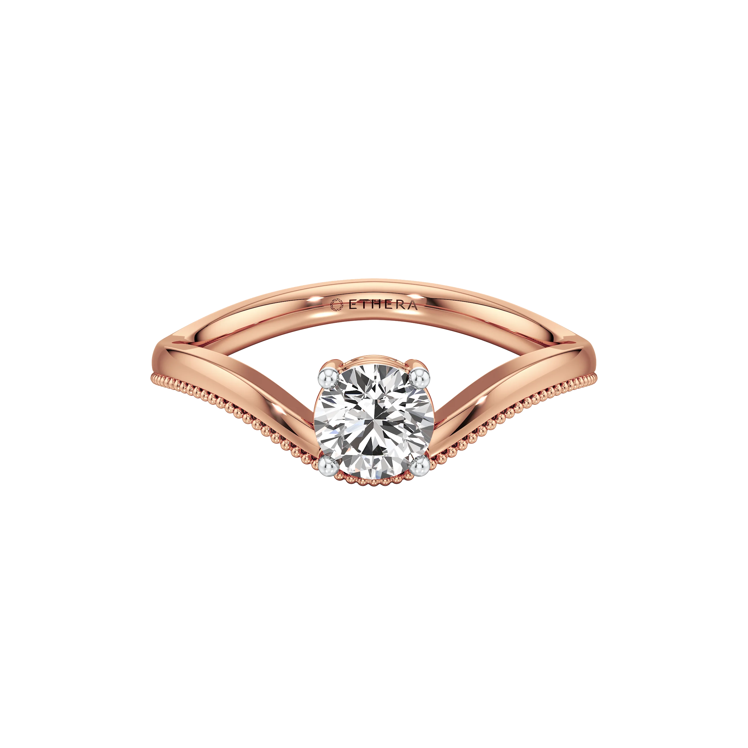 Waved Muse Solitaire Ring 12