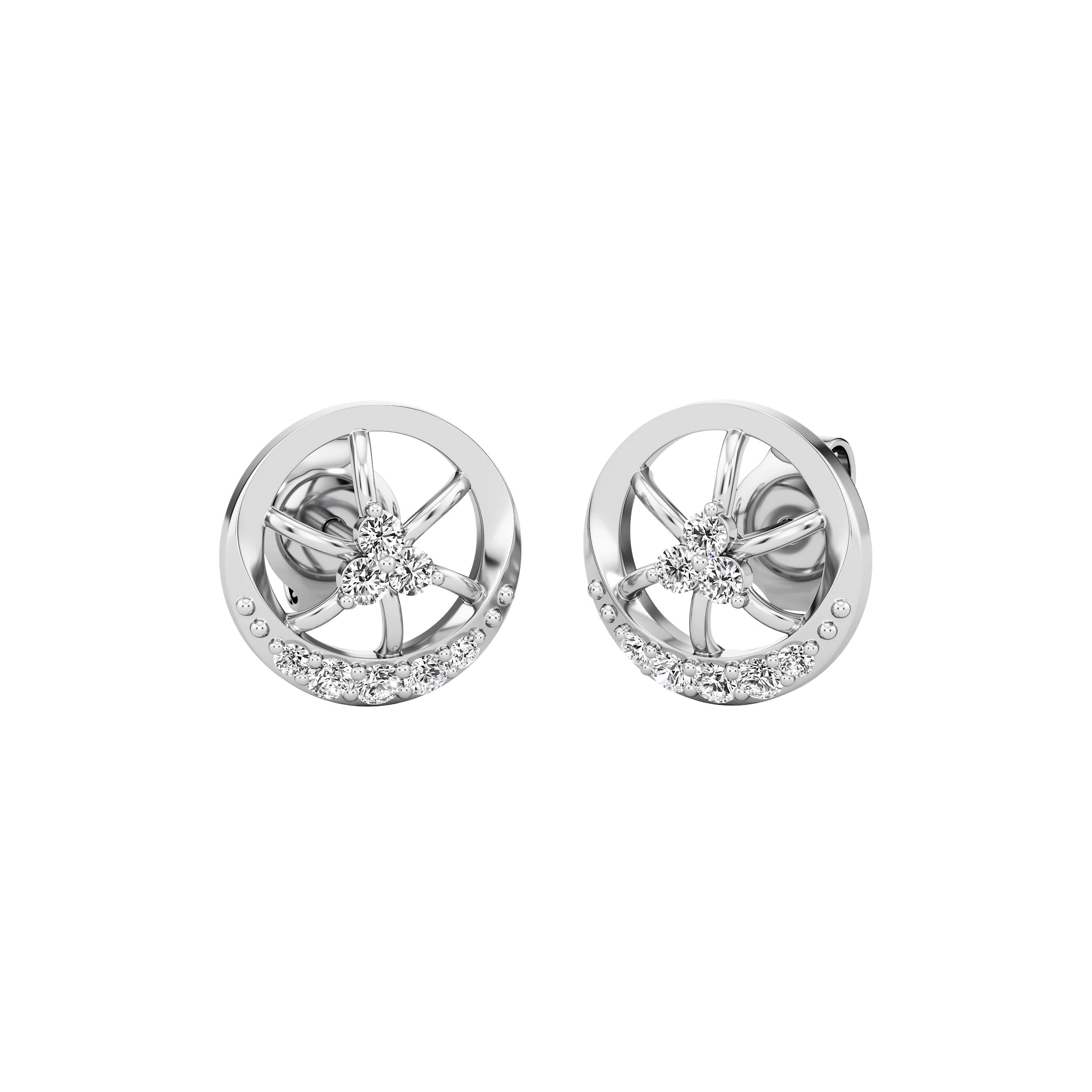 Whirly Diamond Studs 3