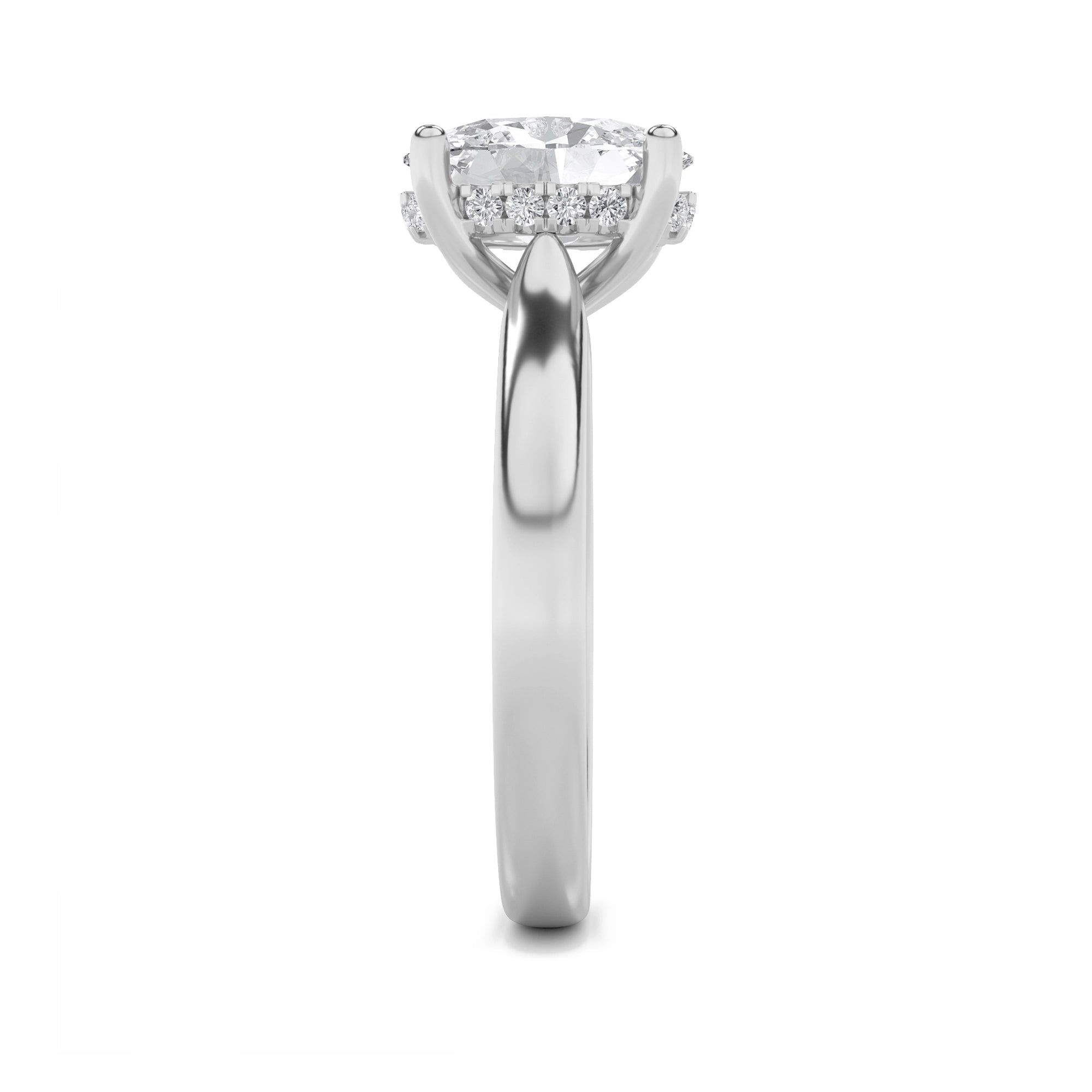 Oval Essence Solitaire Ring 9