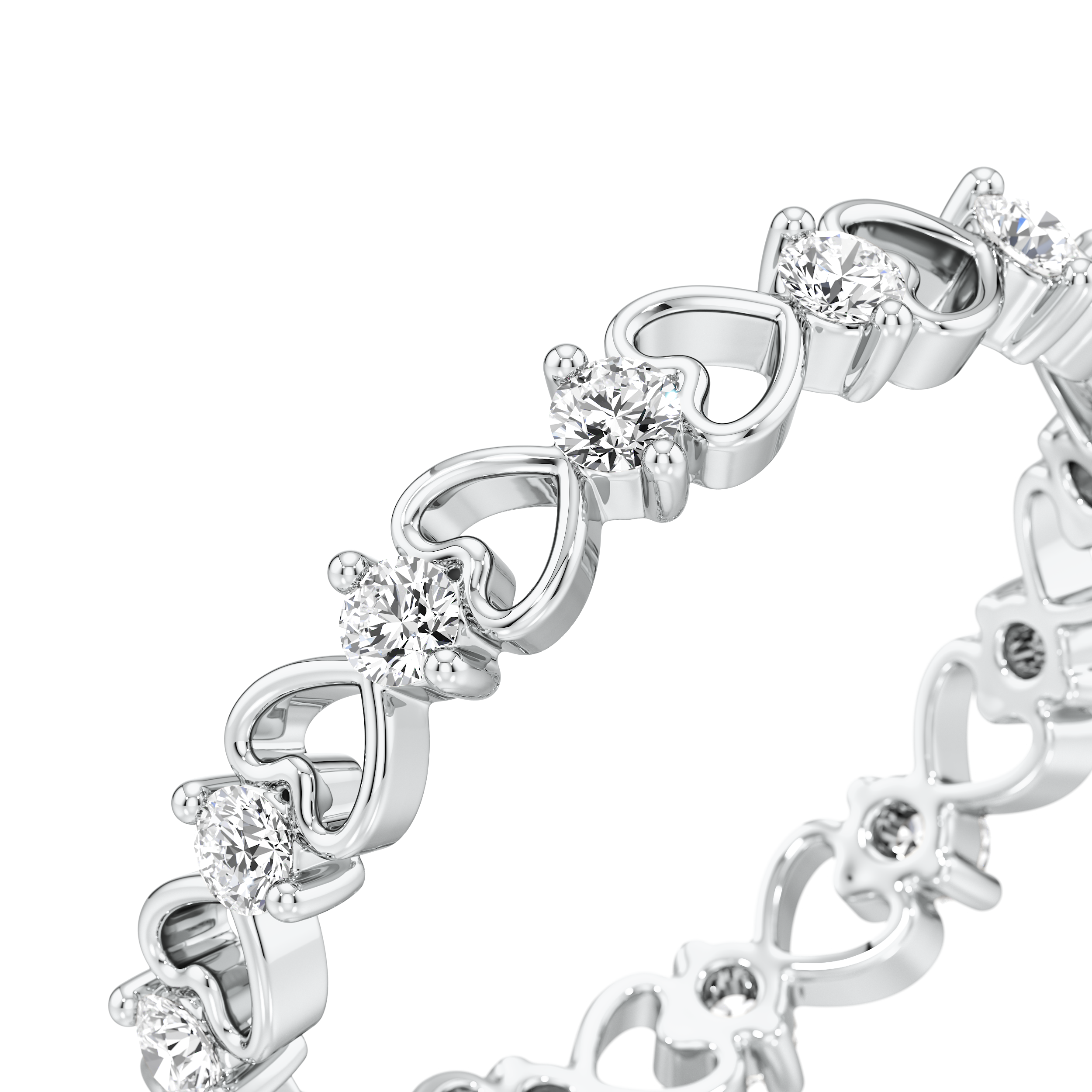 Linked Hearts Diamond Band 8