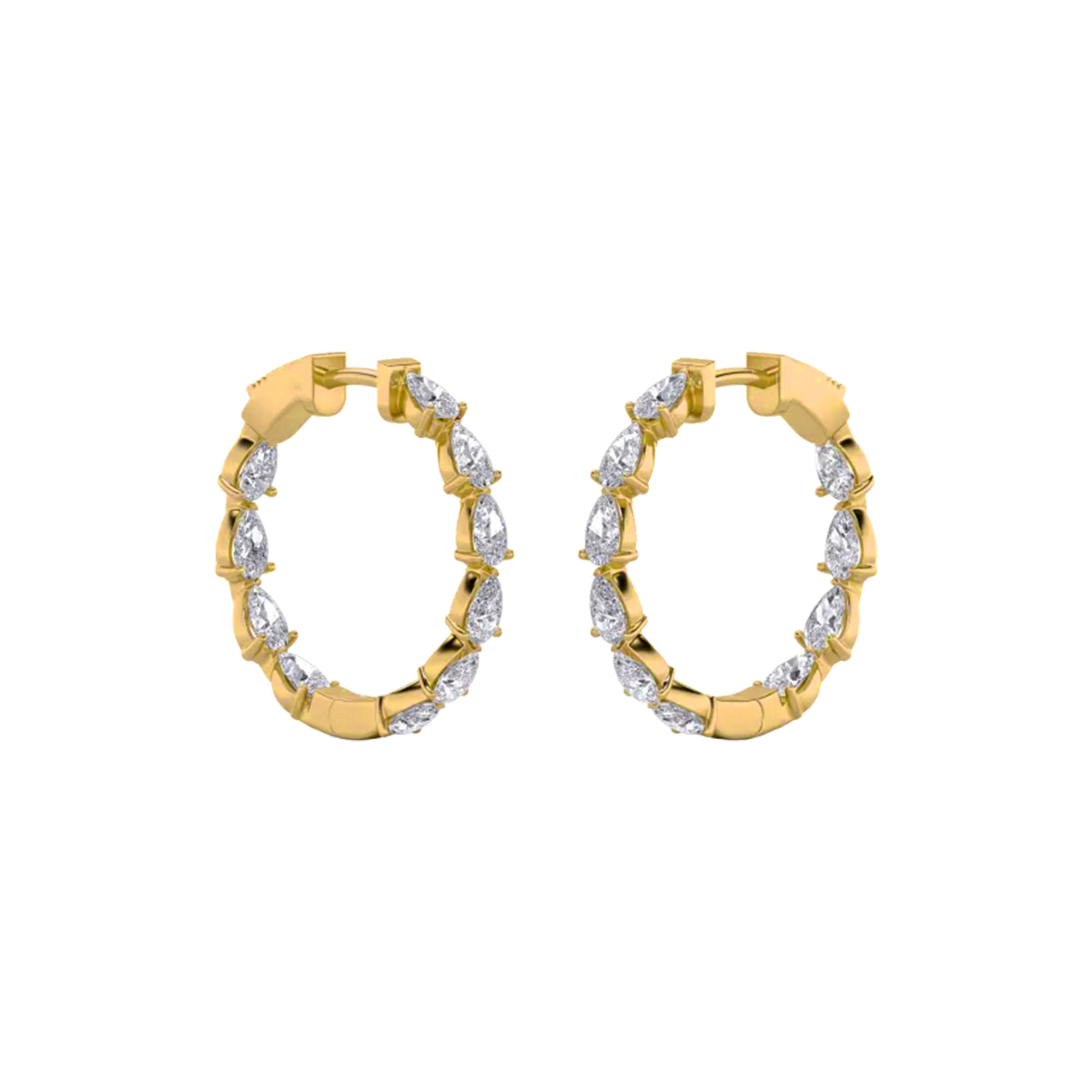 Lustrous Pear Hoop Earrings 0