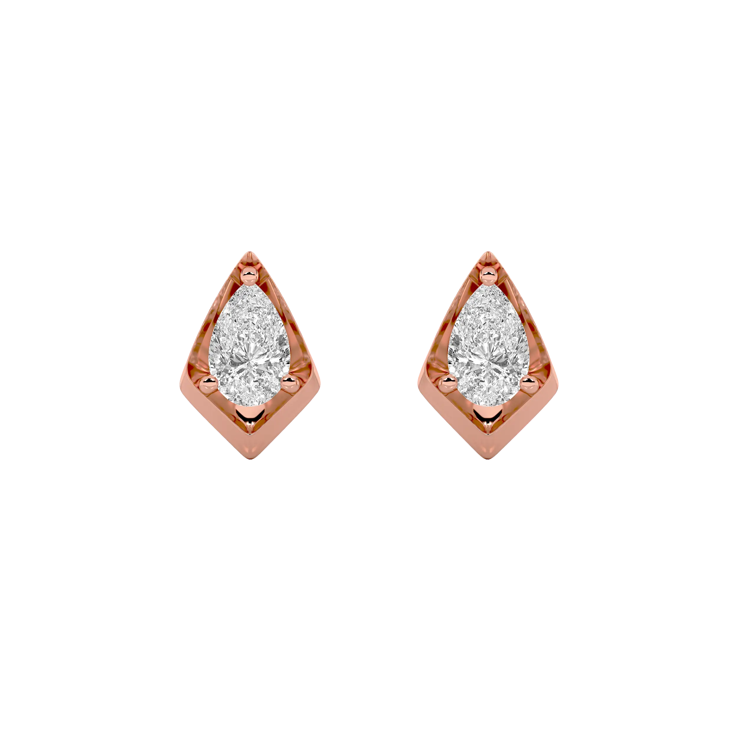 Kite Pear Diamond Stud Earrings 8
