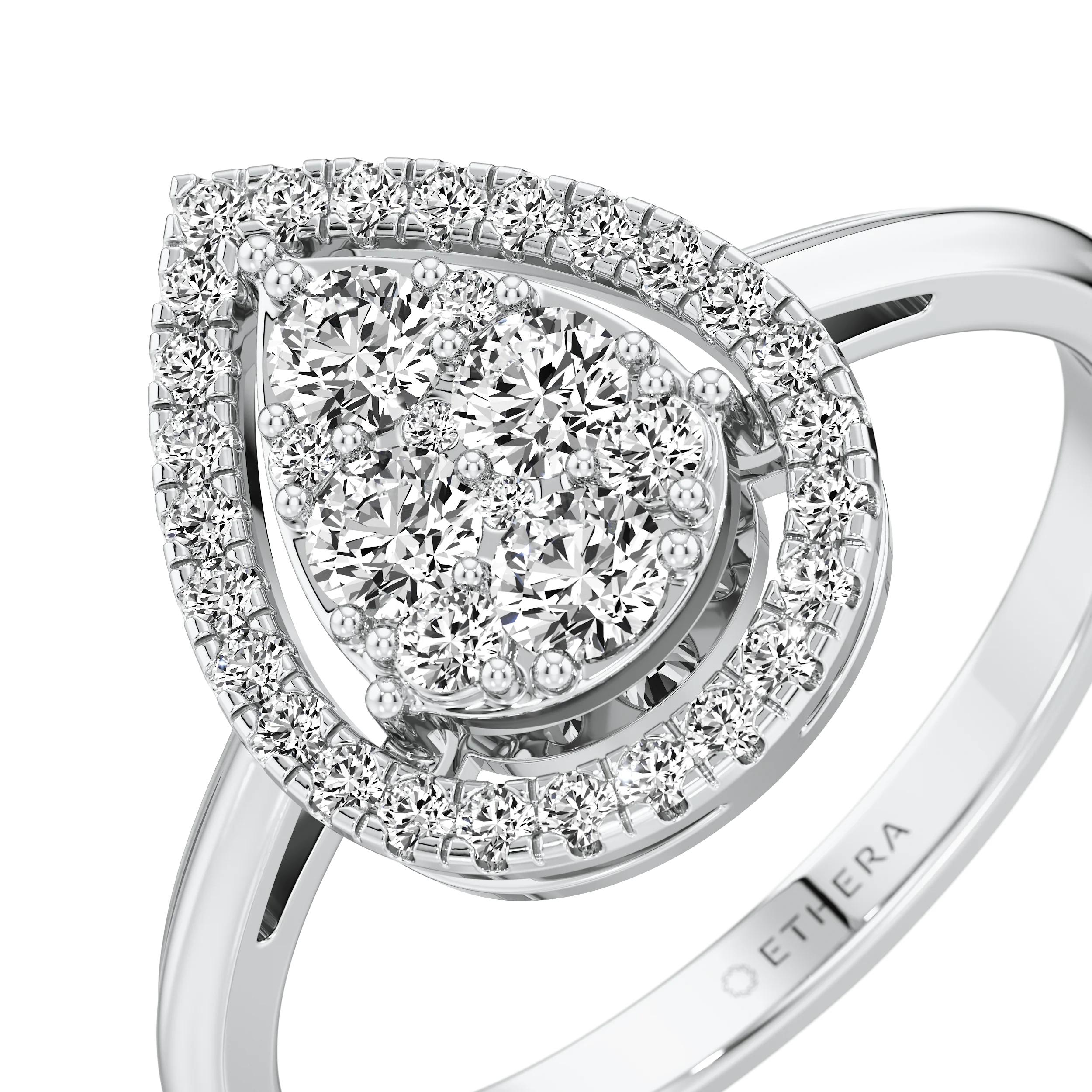 Gleaming Cluster Halo Ring 7