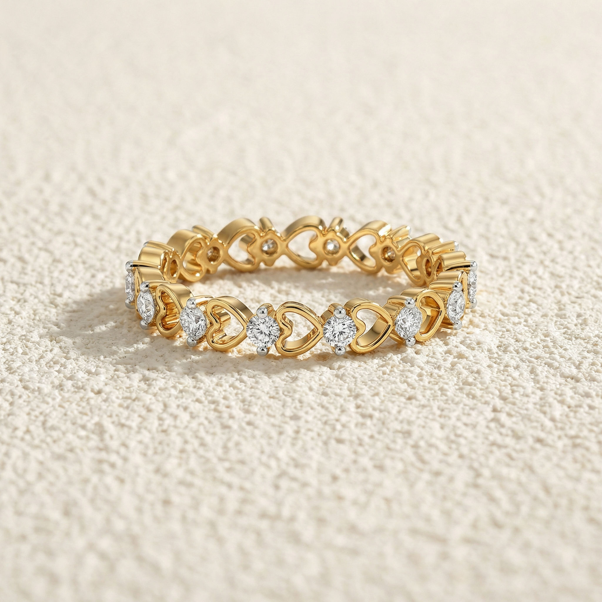 Linked Hearts Diamond Band 2