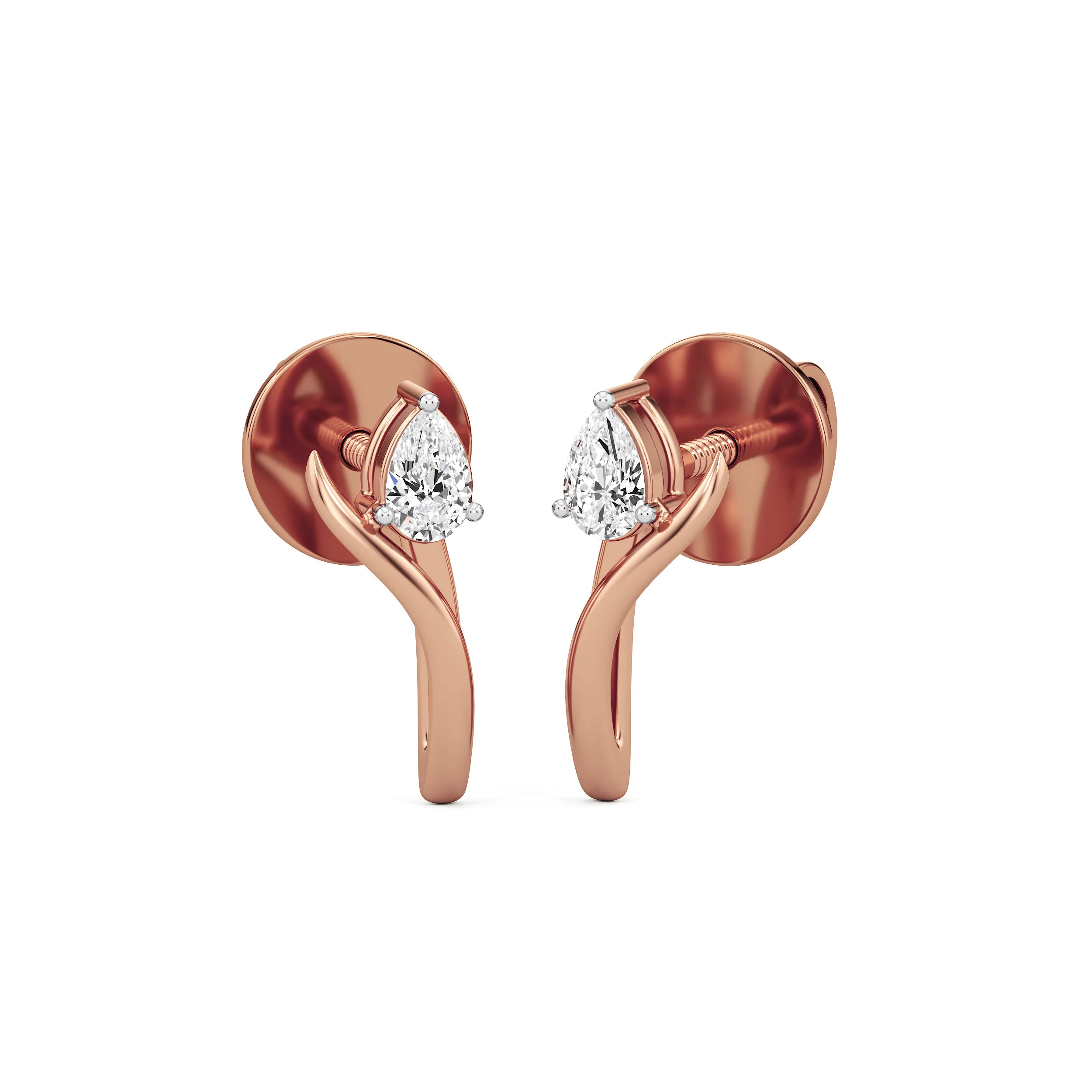Sway Pear Diamond Studs 6