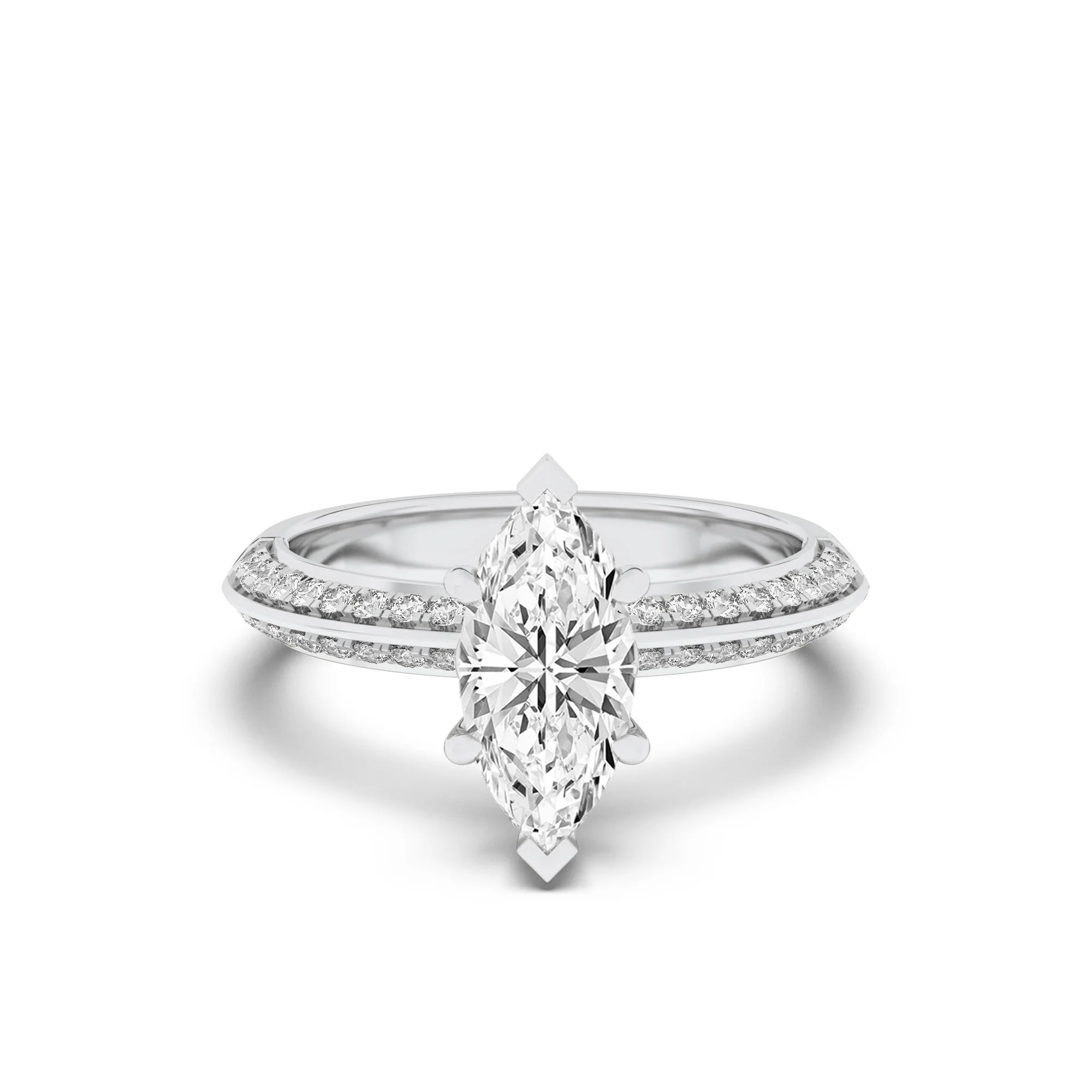 Sculpted Marquise Solitaire Ring 8