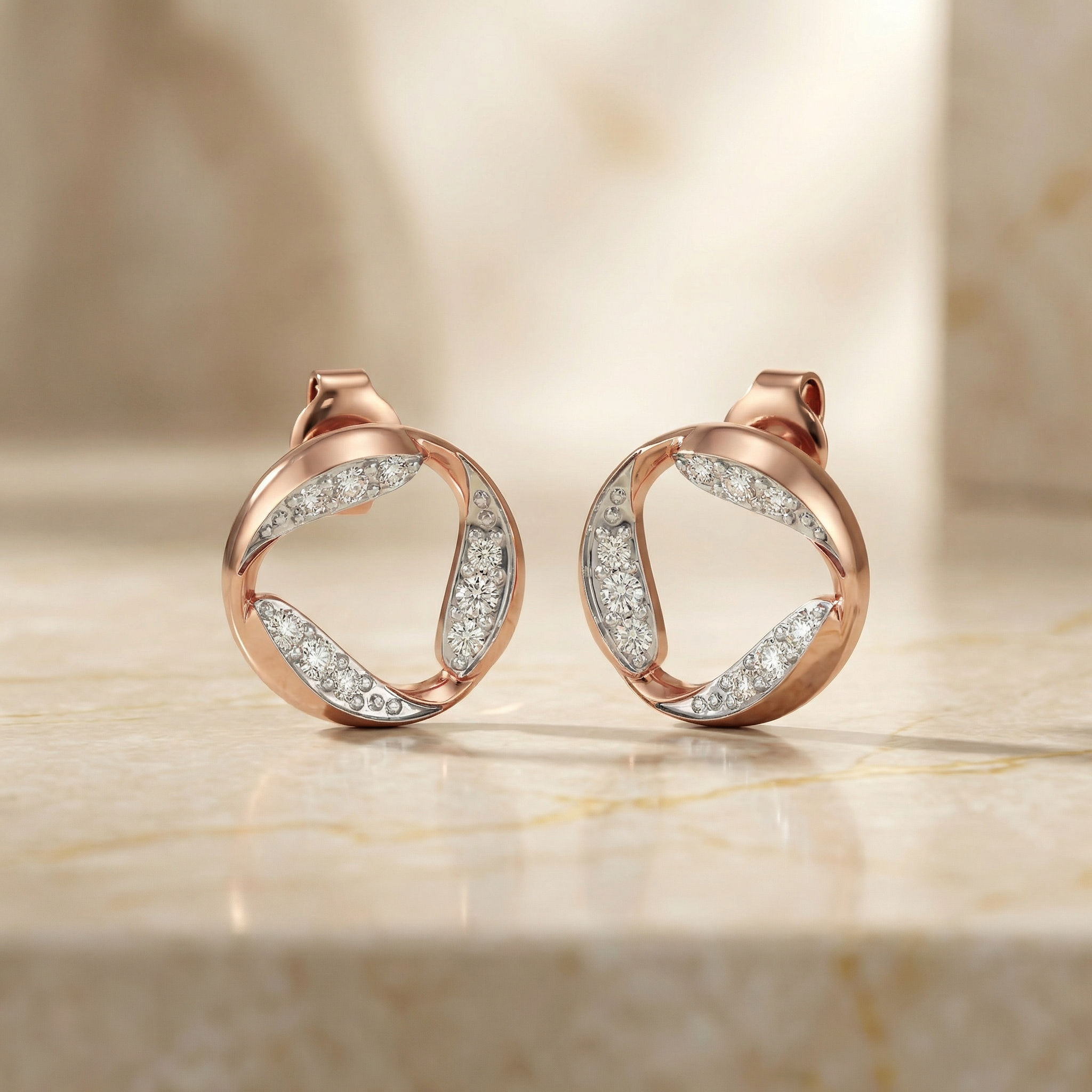 Orbit Curve Diamond Studs 2