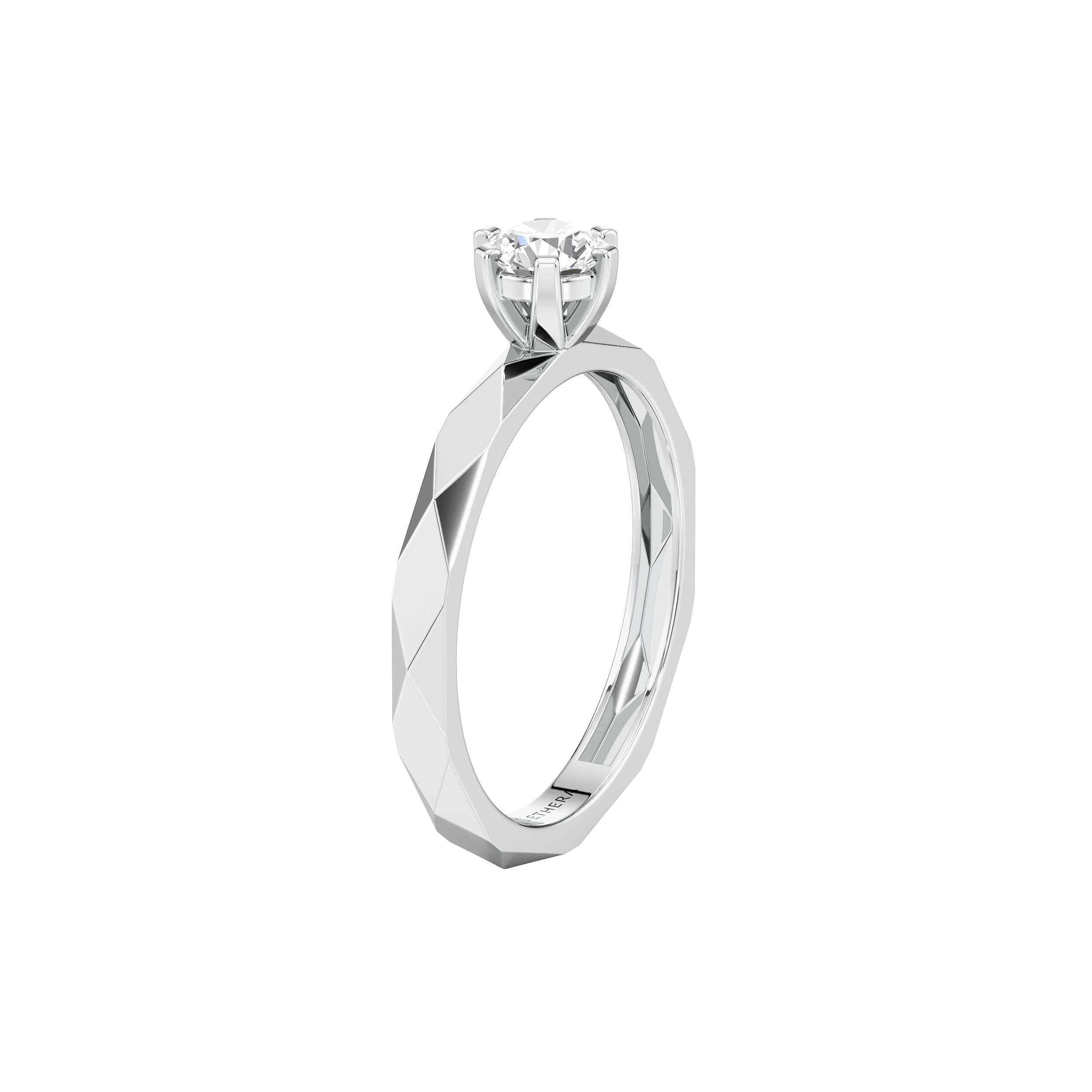 Facet Solitaire Ring 10