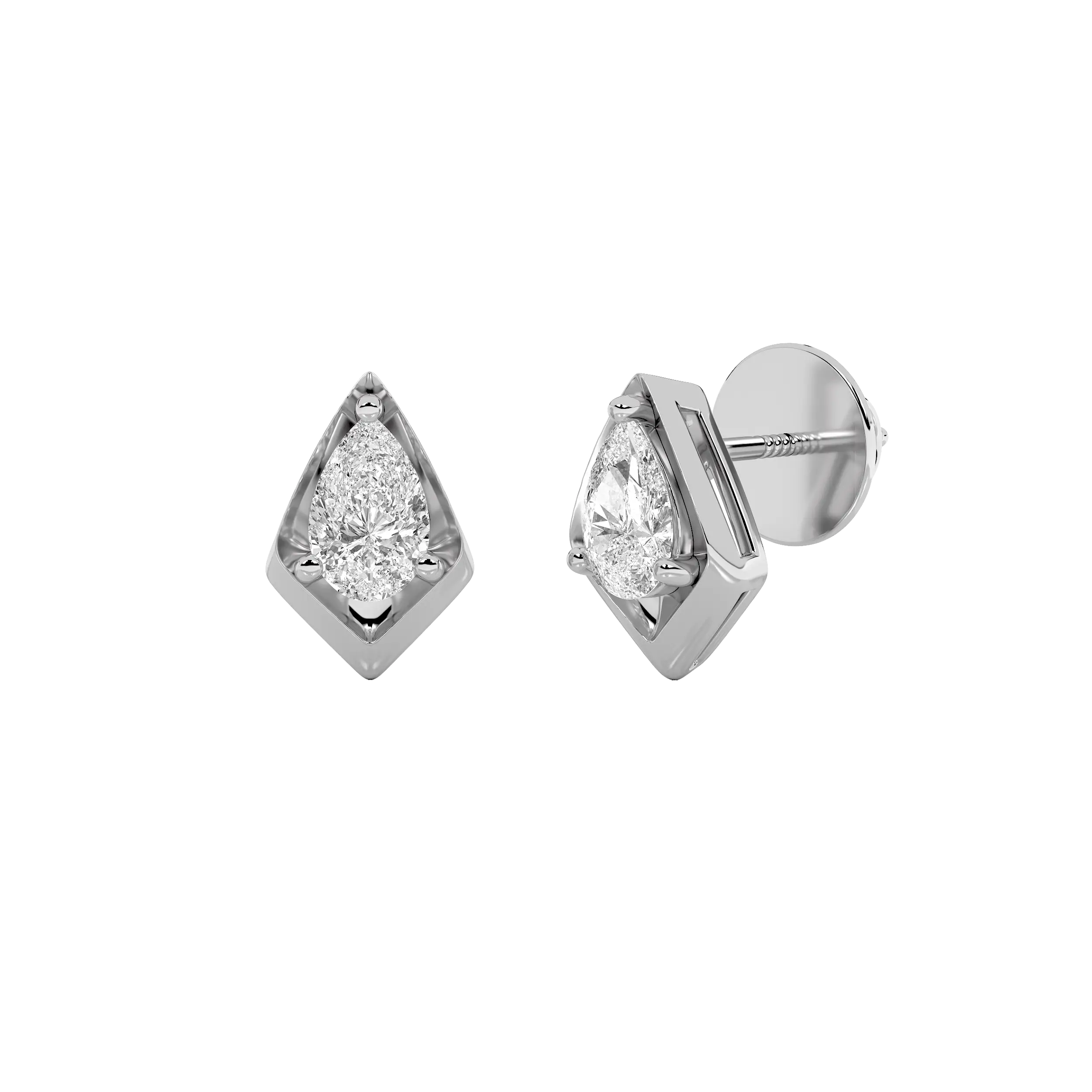 Kite Pear Diamond Stud Earrings 5