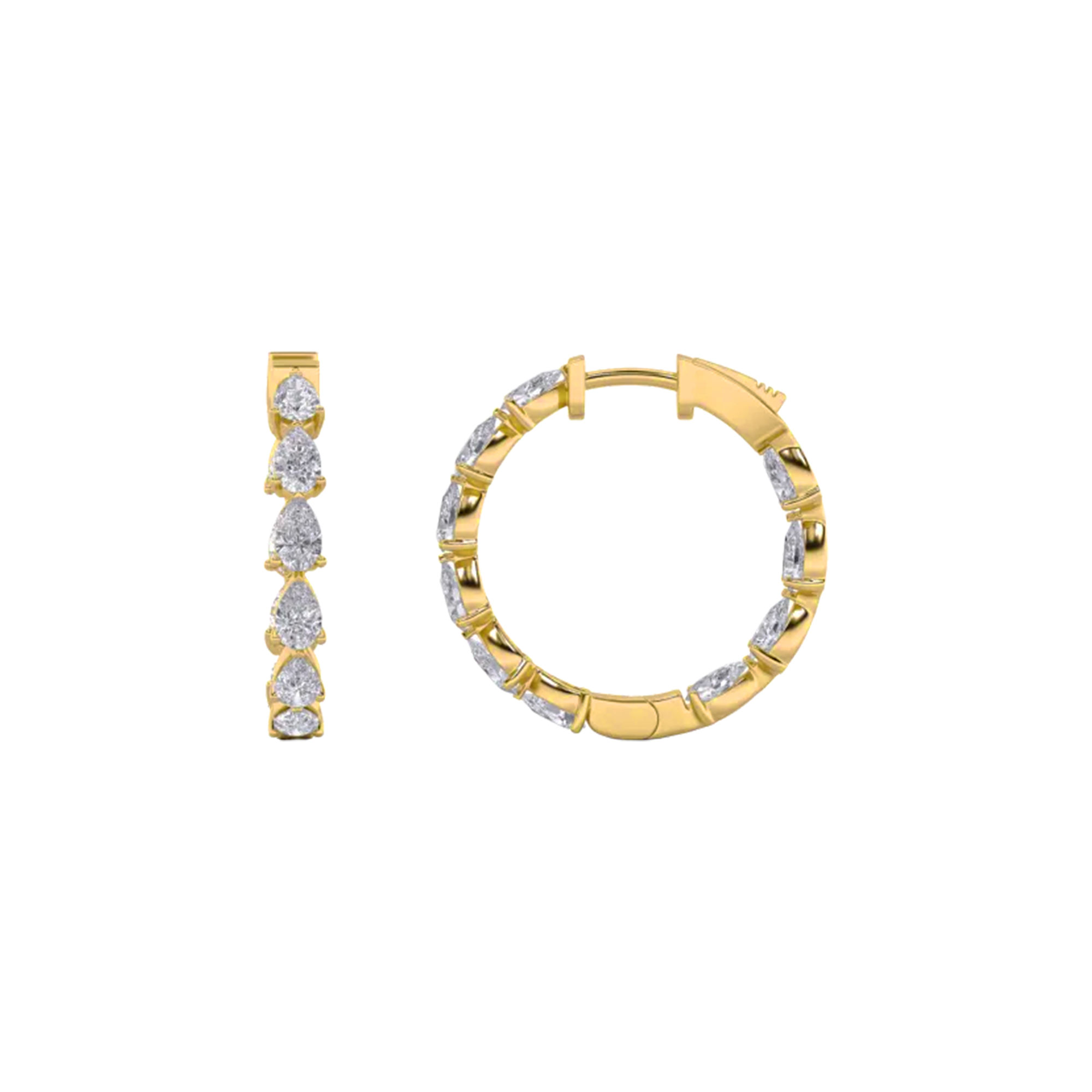 Lustrous Pear Hoop Earrings 3