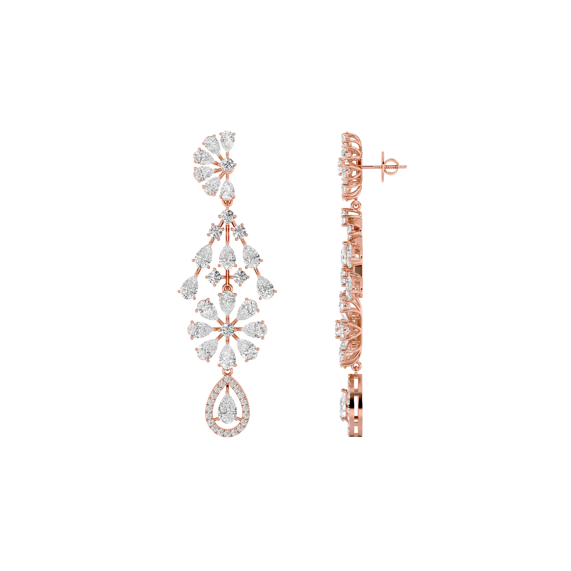 Floral Chandelier Drop Earrings 5